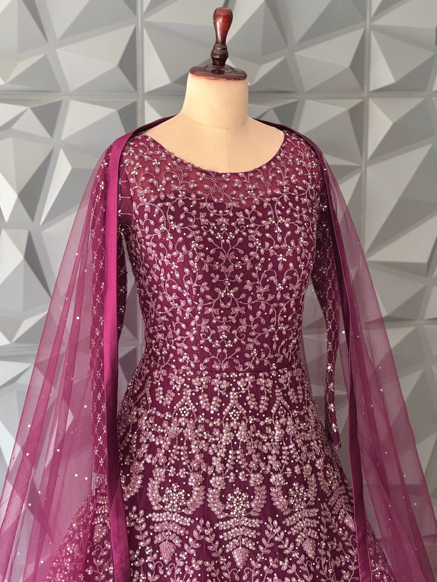 Wine Heavy Gown