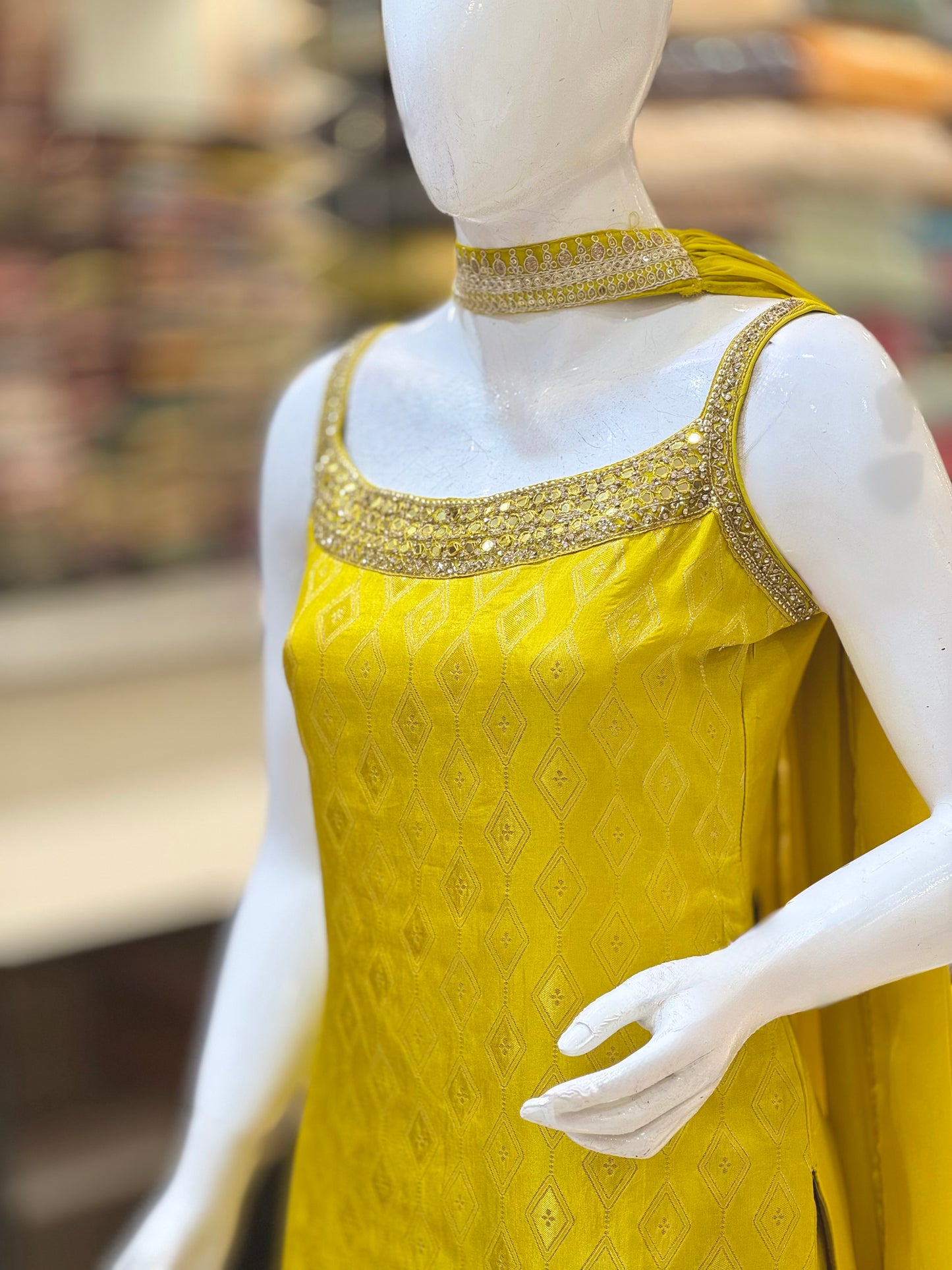 Neon Yellow Sharara Set