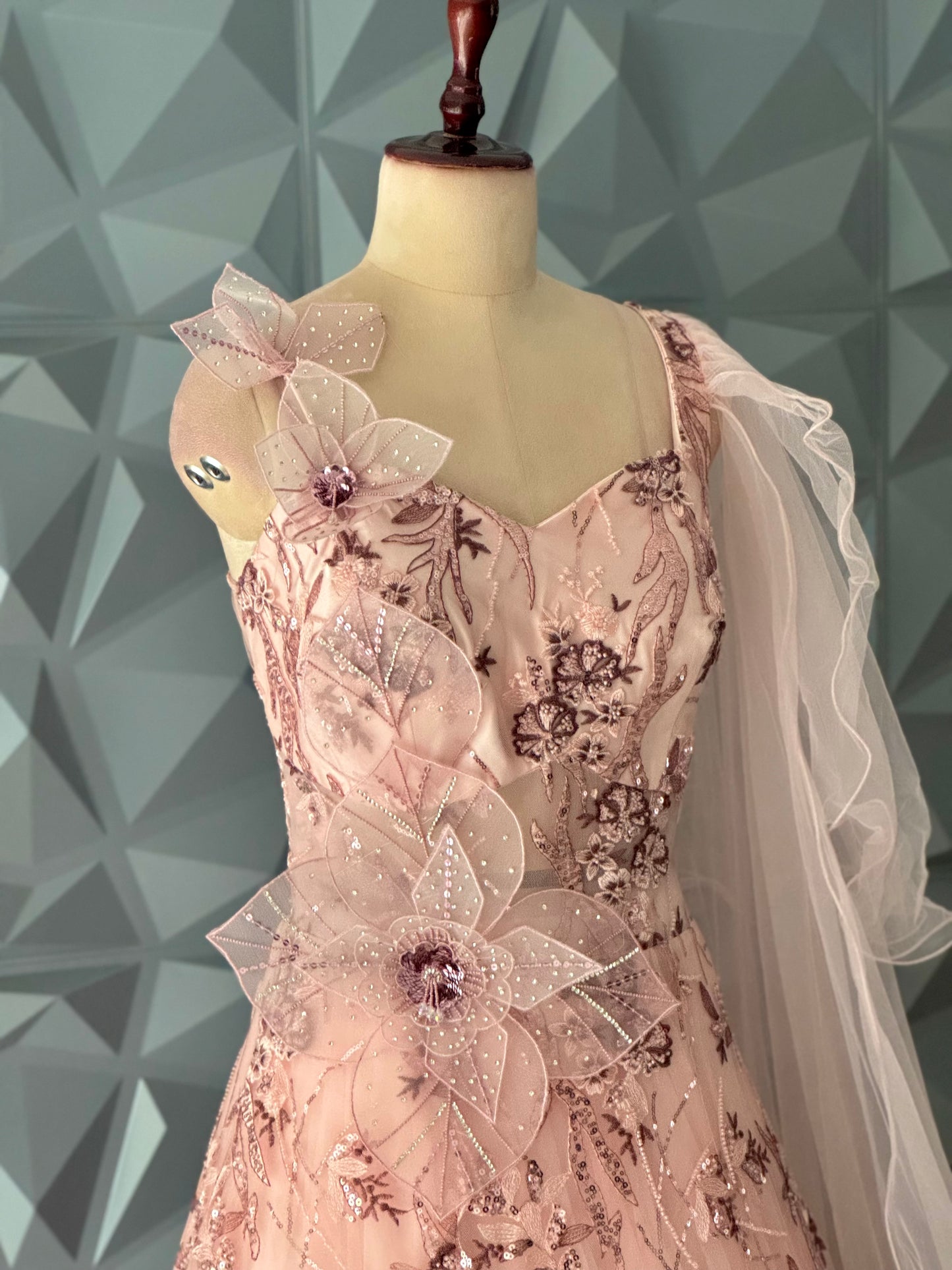 Peach Designer Gown