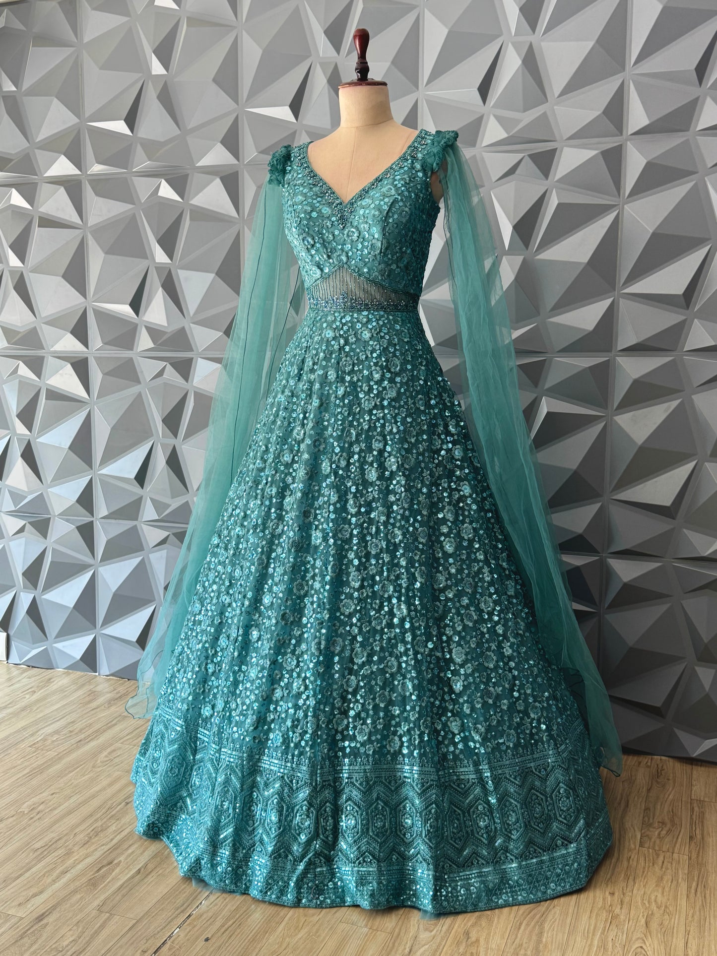 Rama Green Long Gown