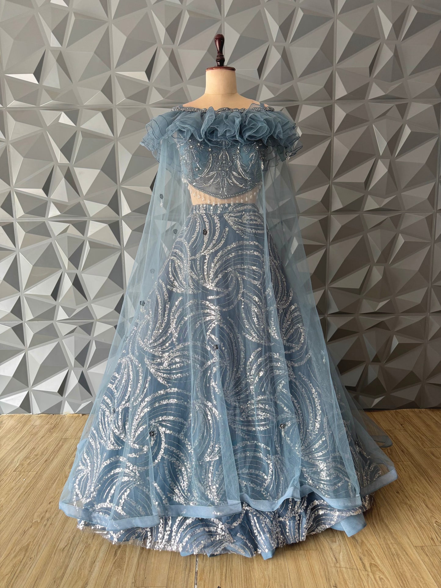 Powder Blue Designer Lehanga Set