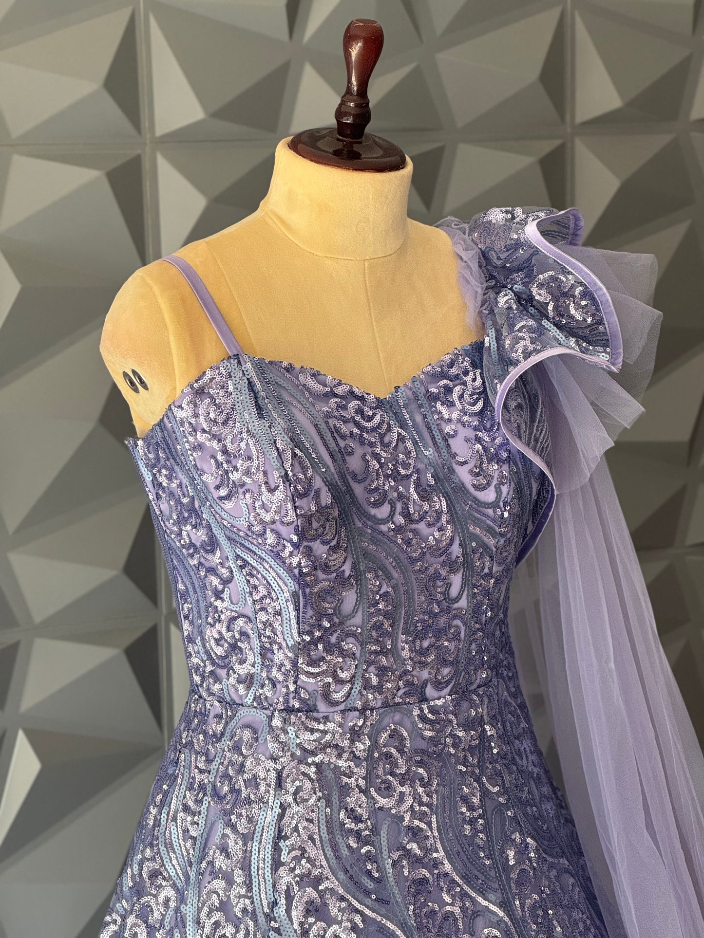 Lavender Designer Long Gown