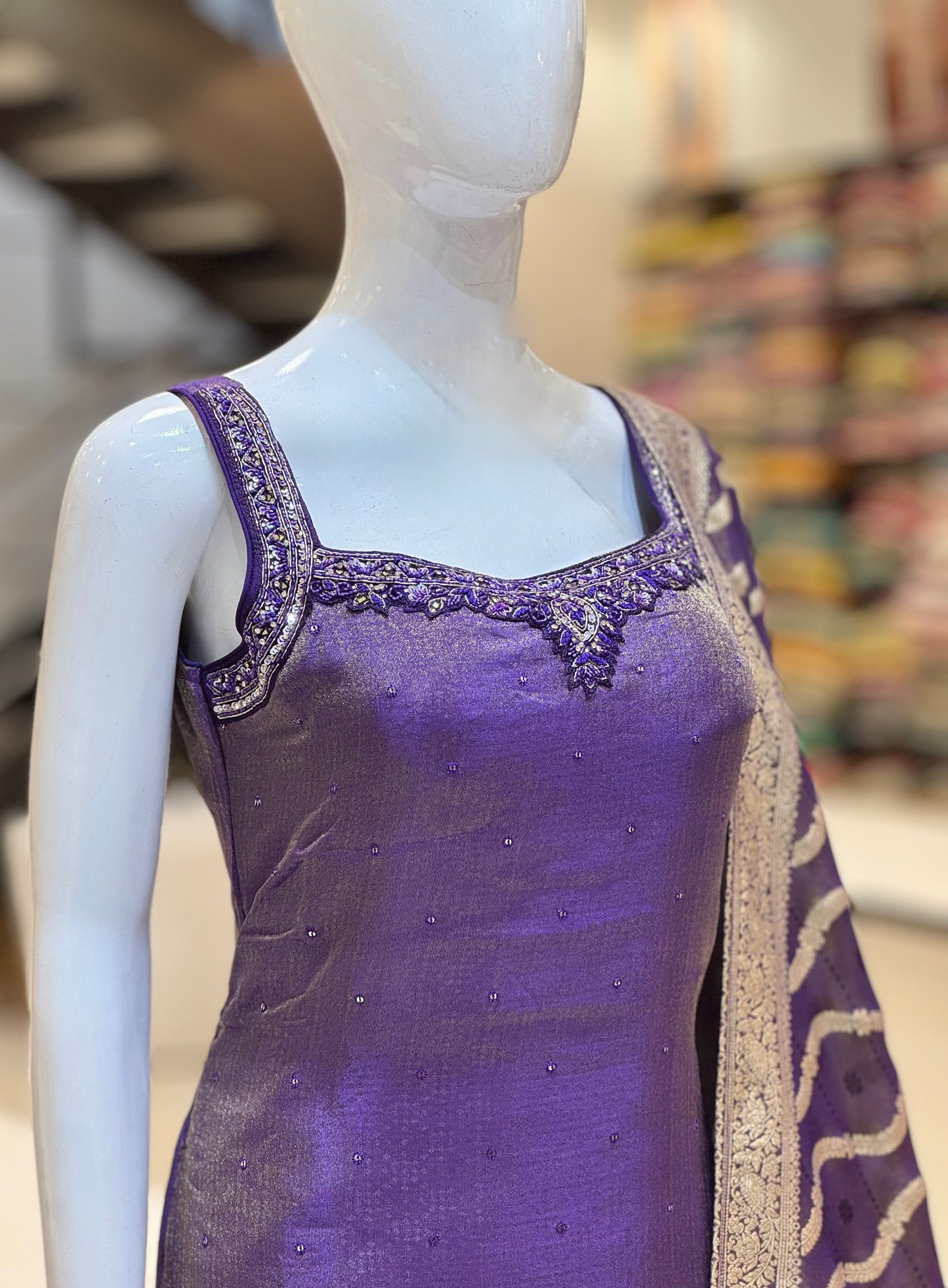 Purple Sharara Set