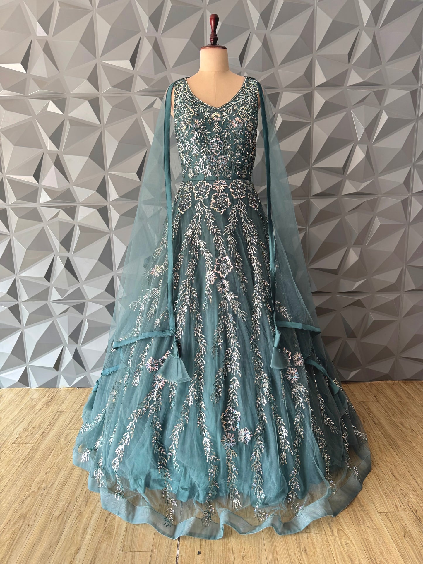 Rama Green Long Gown