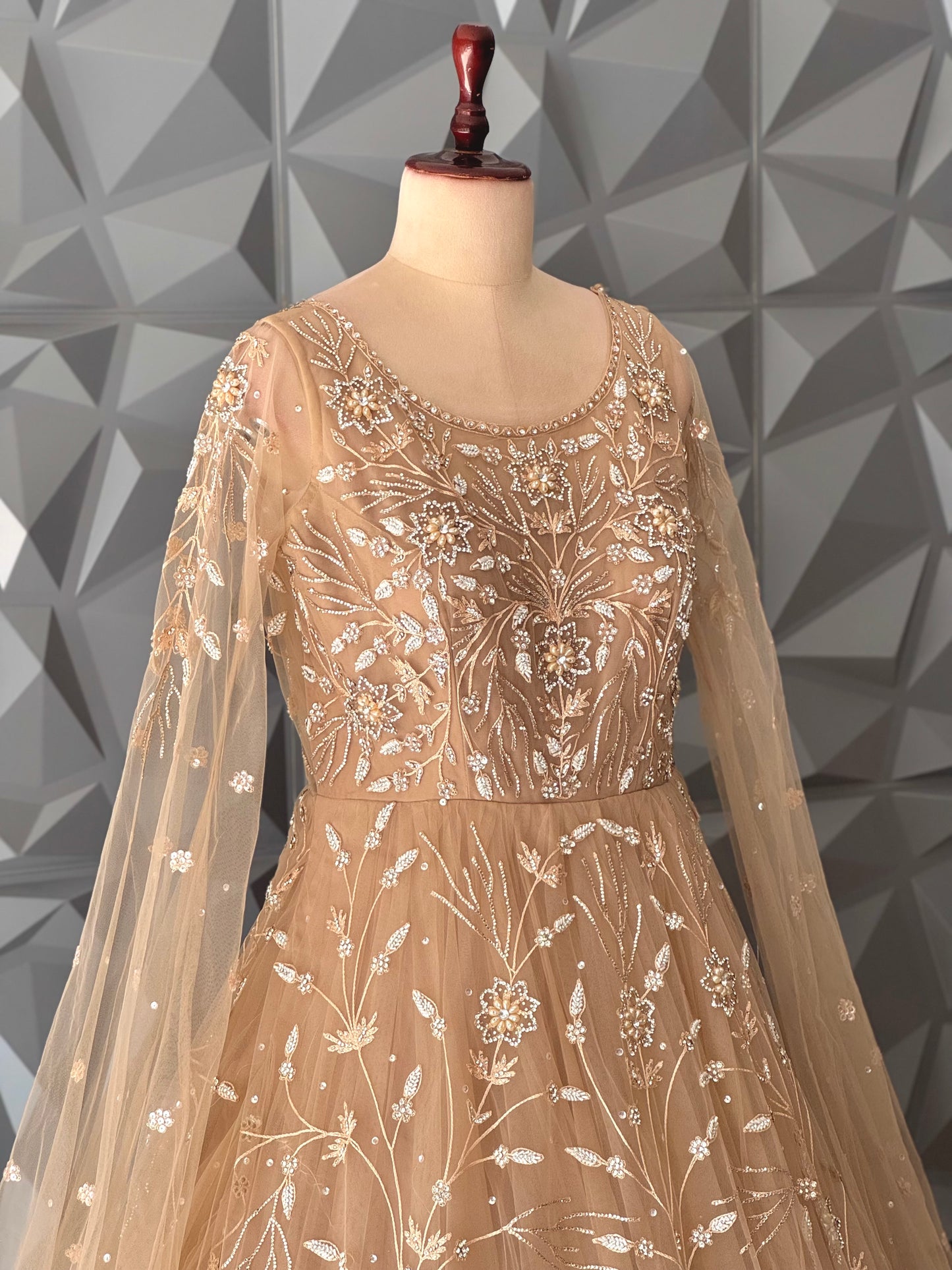 Beige Designer Gown