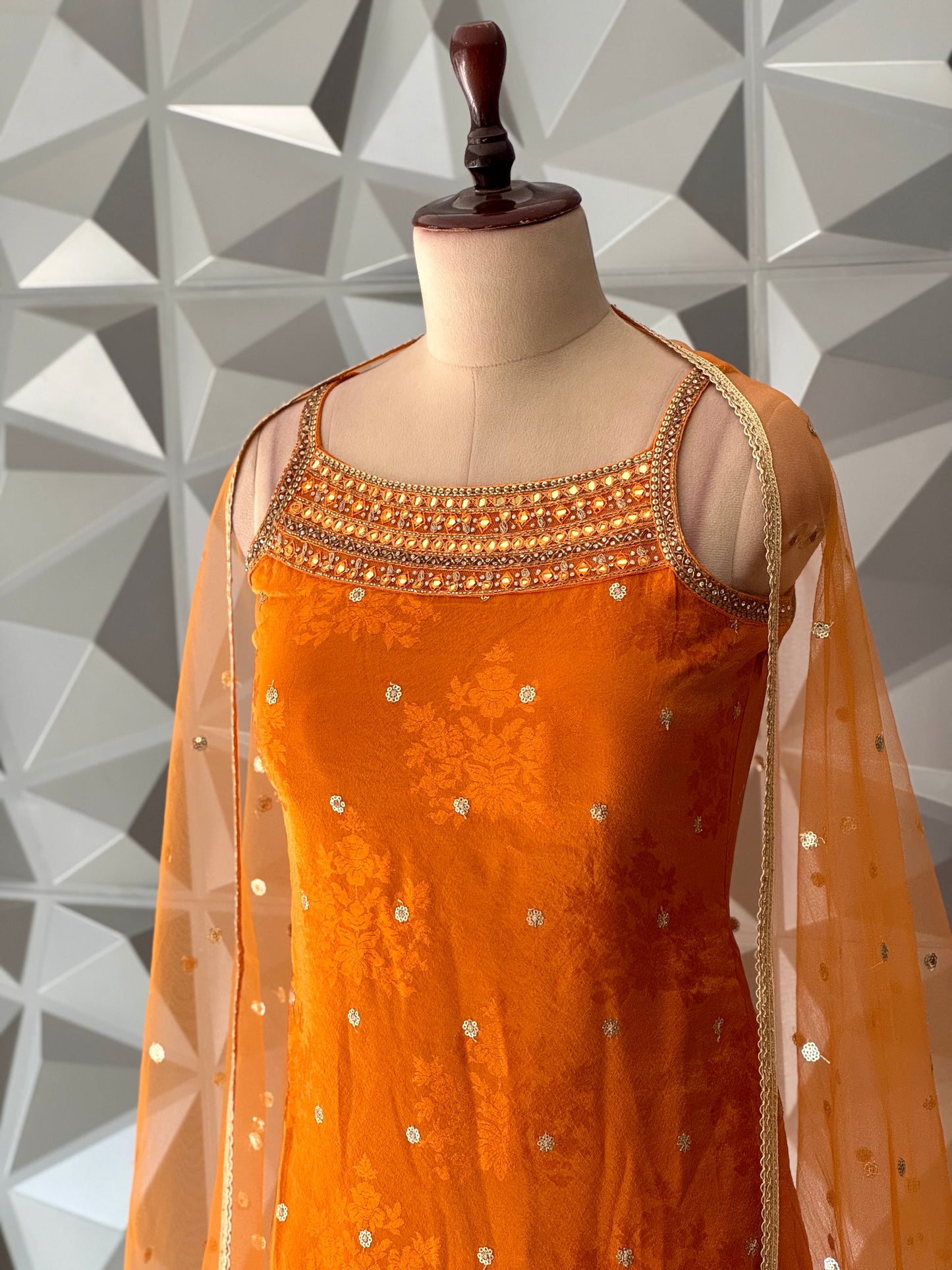 Orange Sharara Set