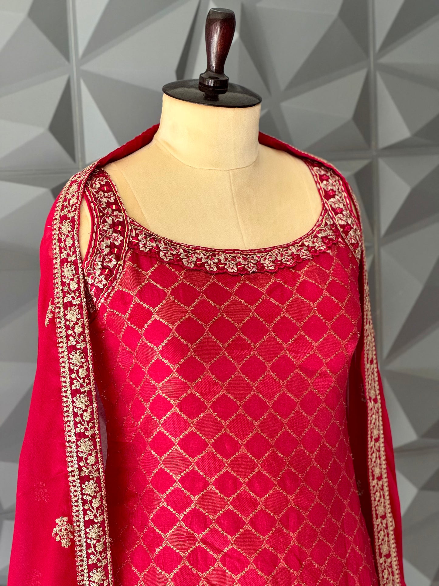 Red Sharara Set