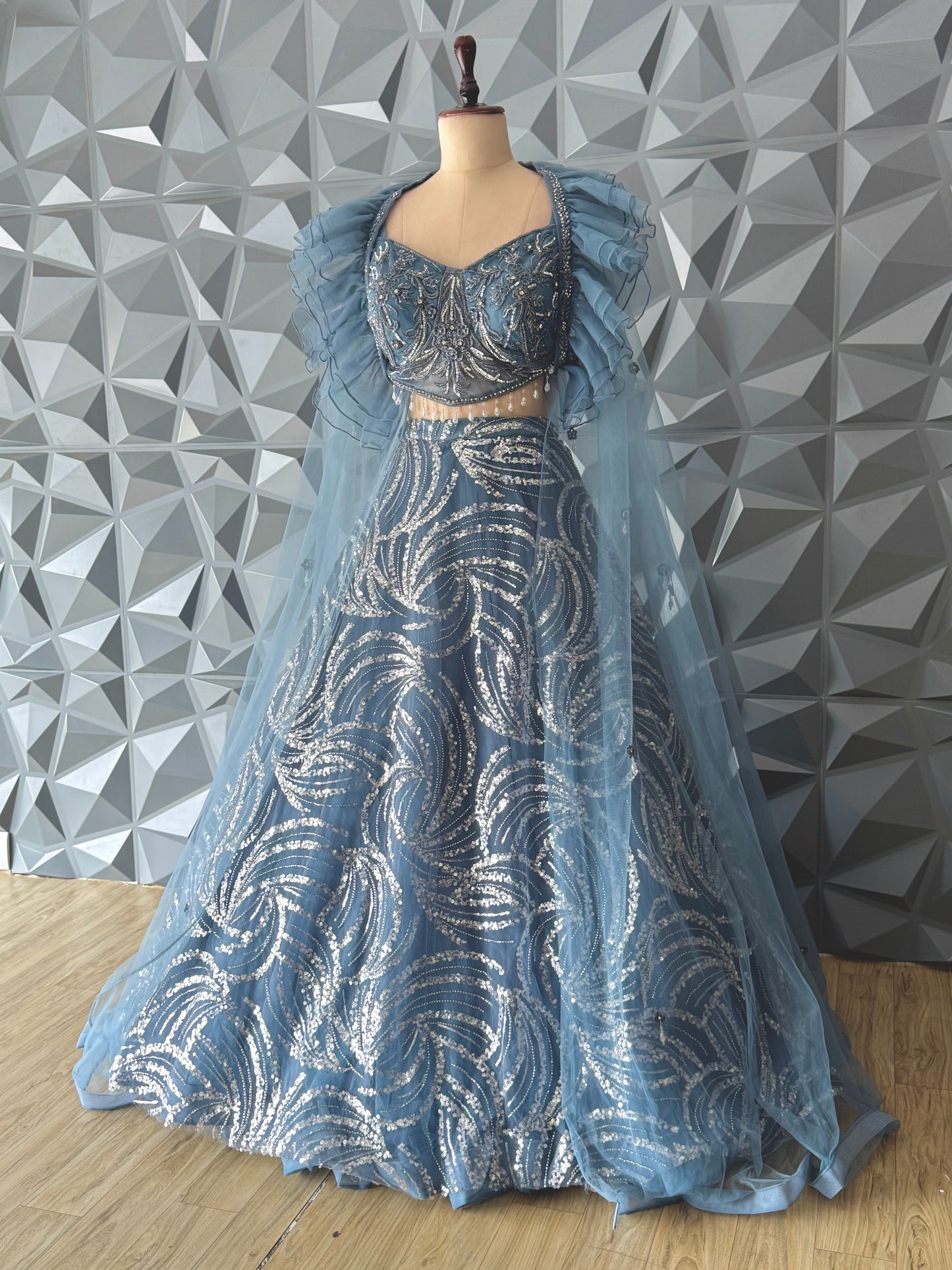 Powder Blue Designer Lehanga Set