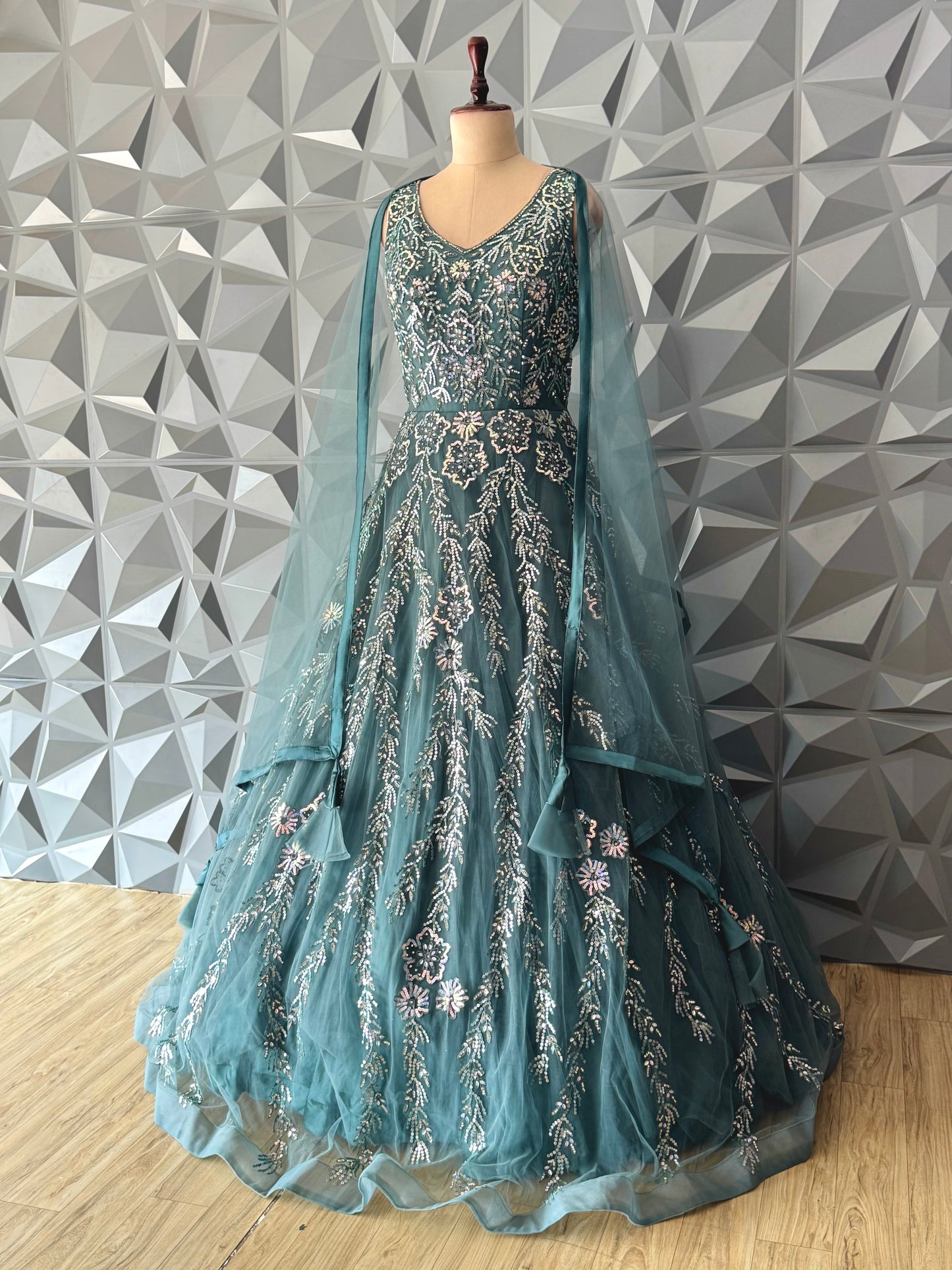 Rama Green Long Gown