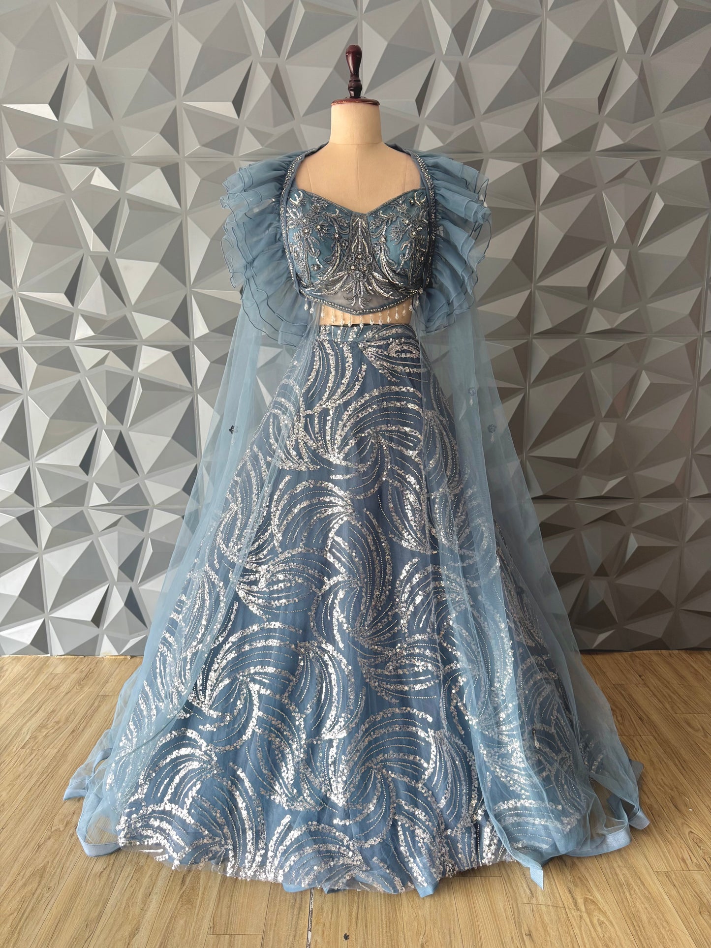 Powder Blue Designer Lehanga Set