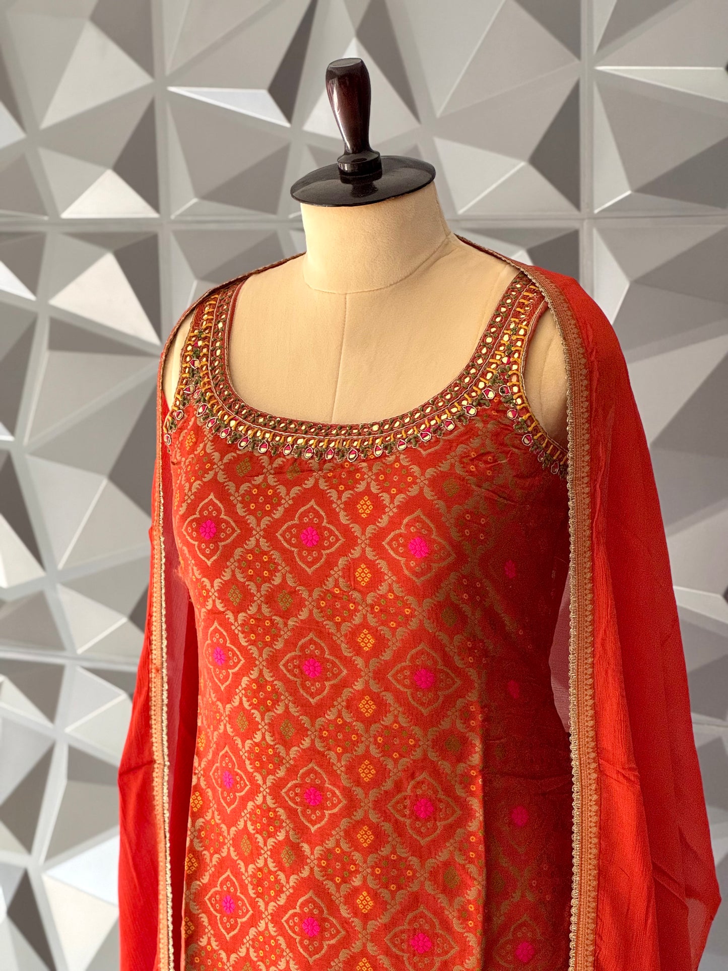 Orange Sharara Set
