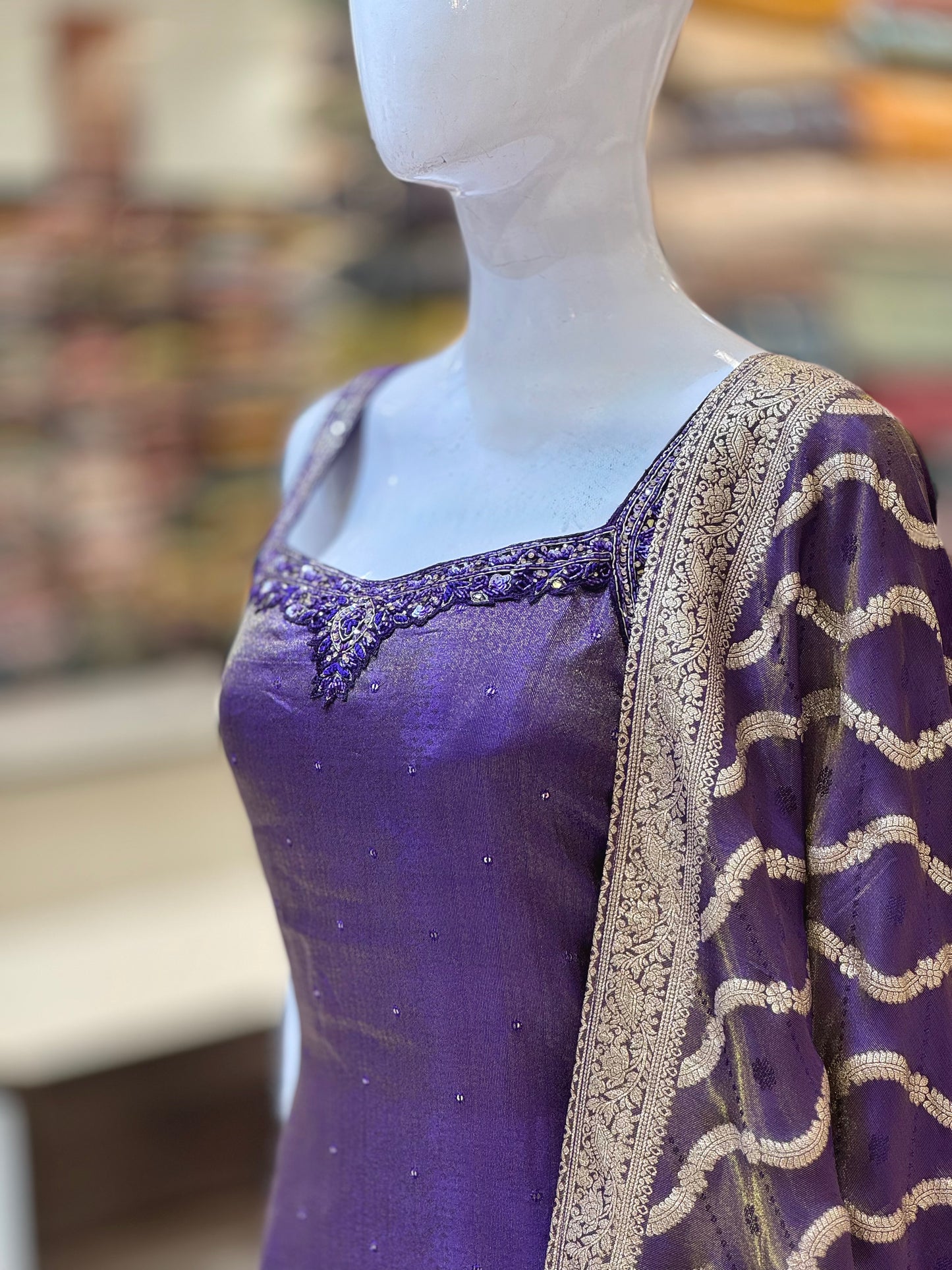 Purple Sharara Set