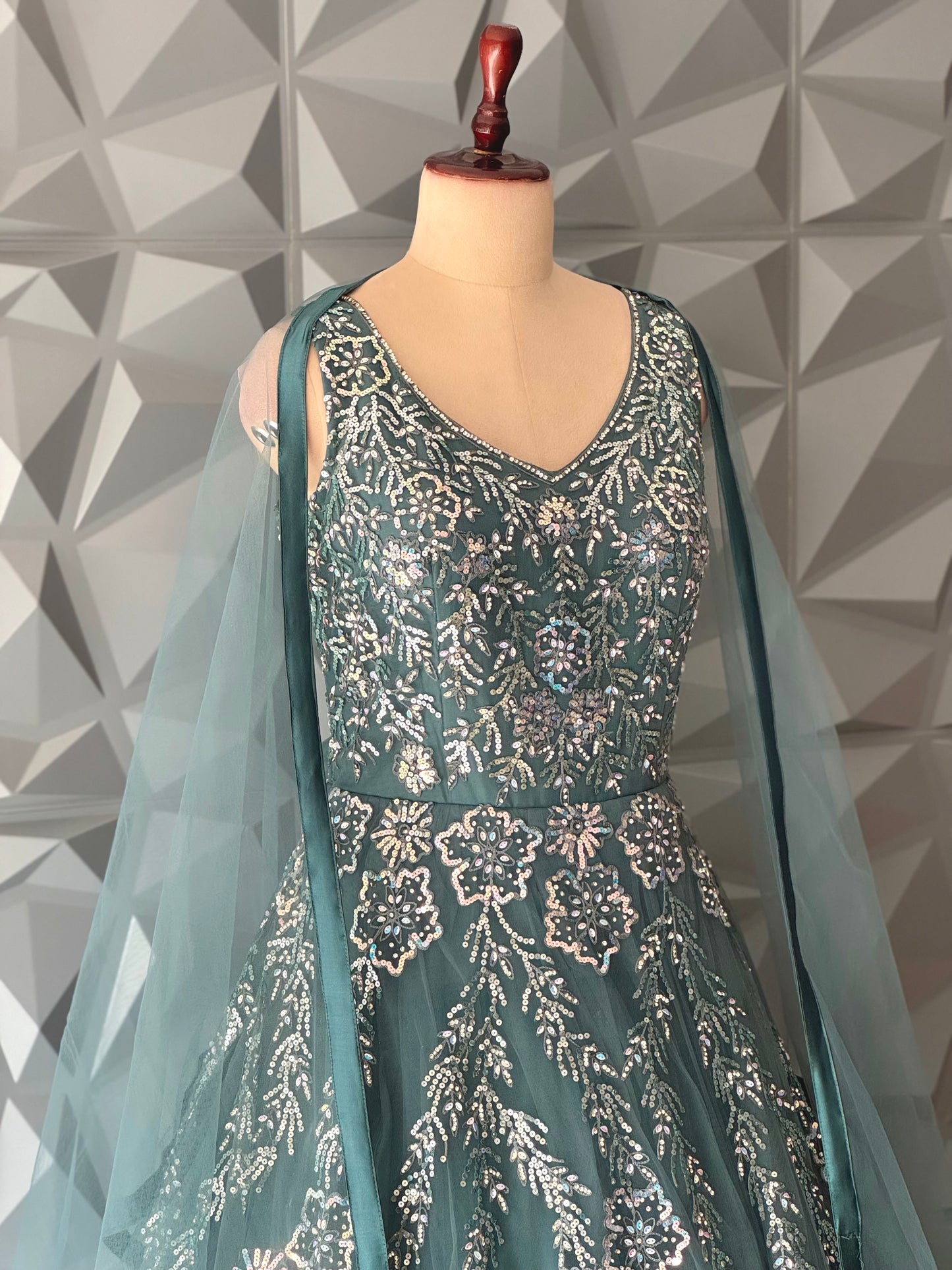 Rama Green Long Gown