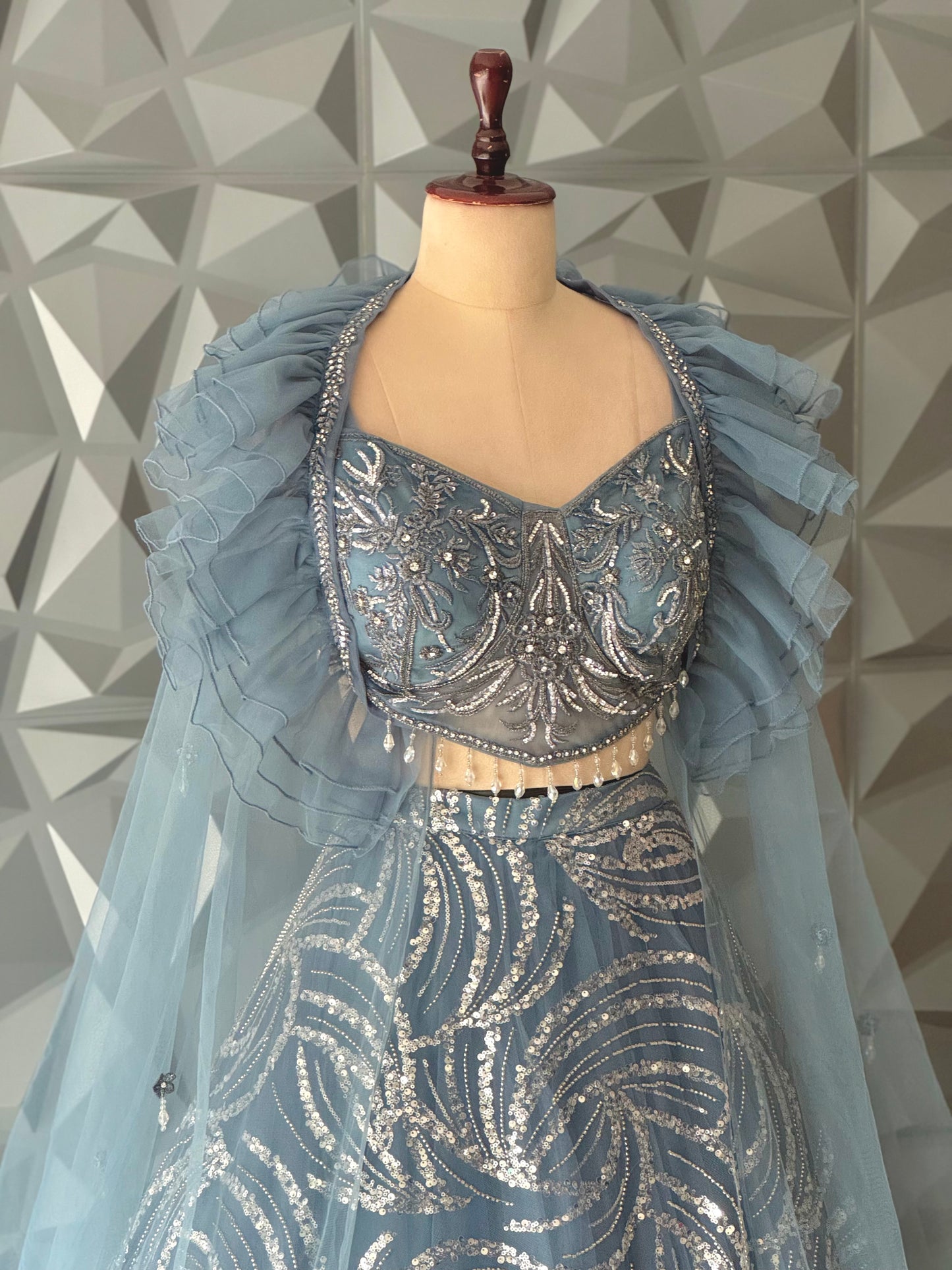 Powder Blue Designer Lehanga Set