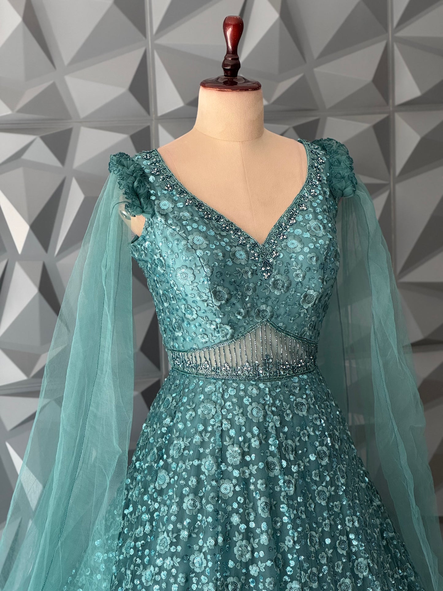 Rama Green Long Gown