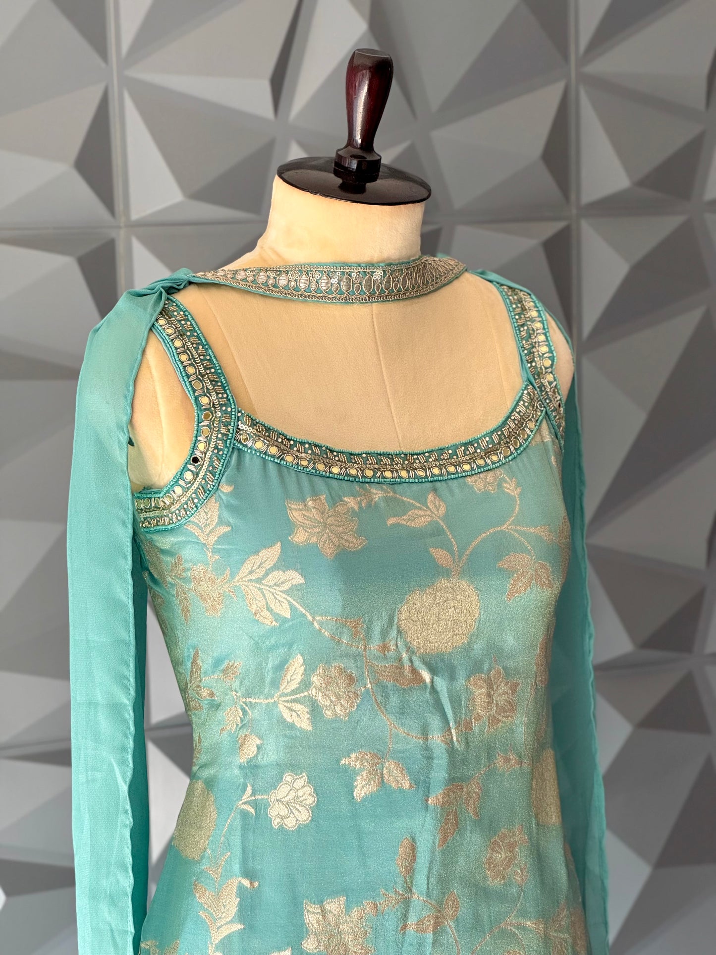 Sky Blue Sharara Set