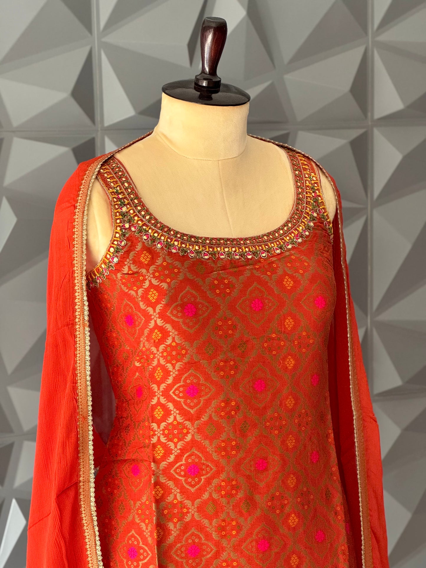 Orange Sharara Set