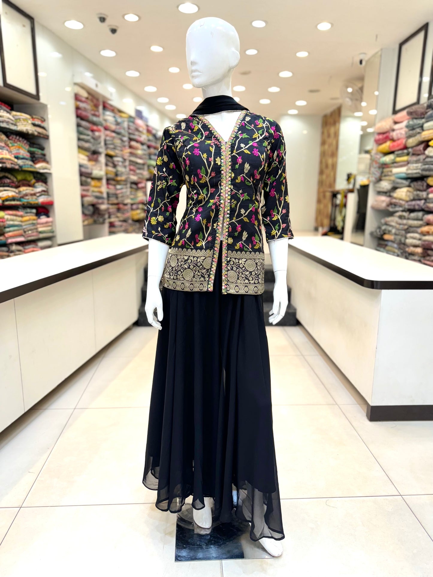 Black Sharara Set