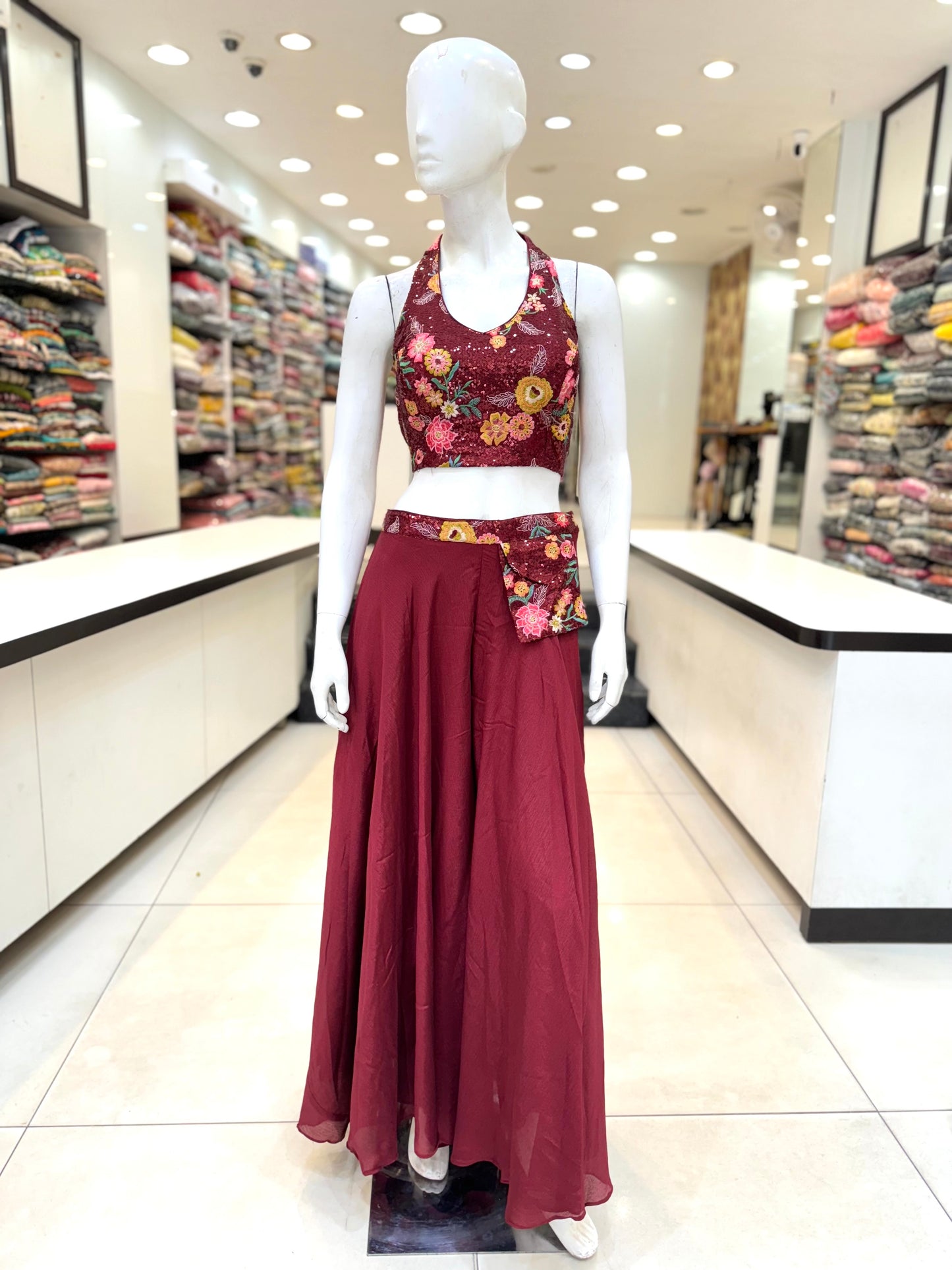 Maroon Palazzo Set