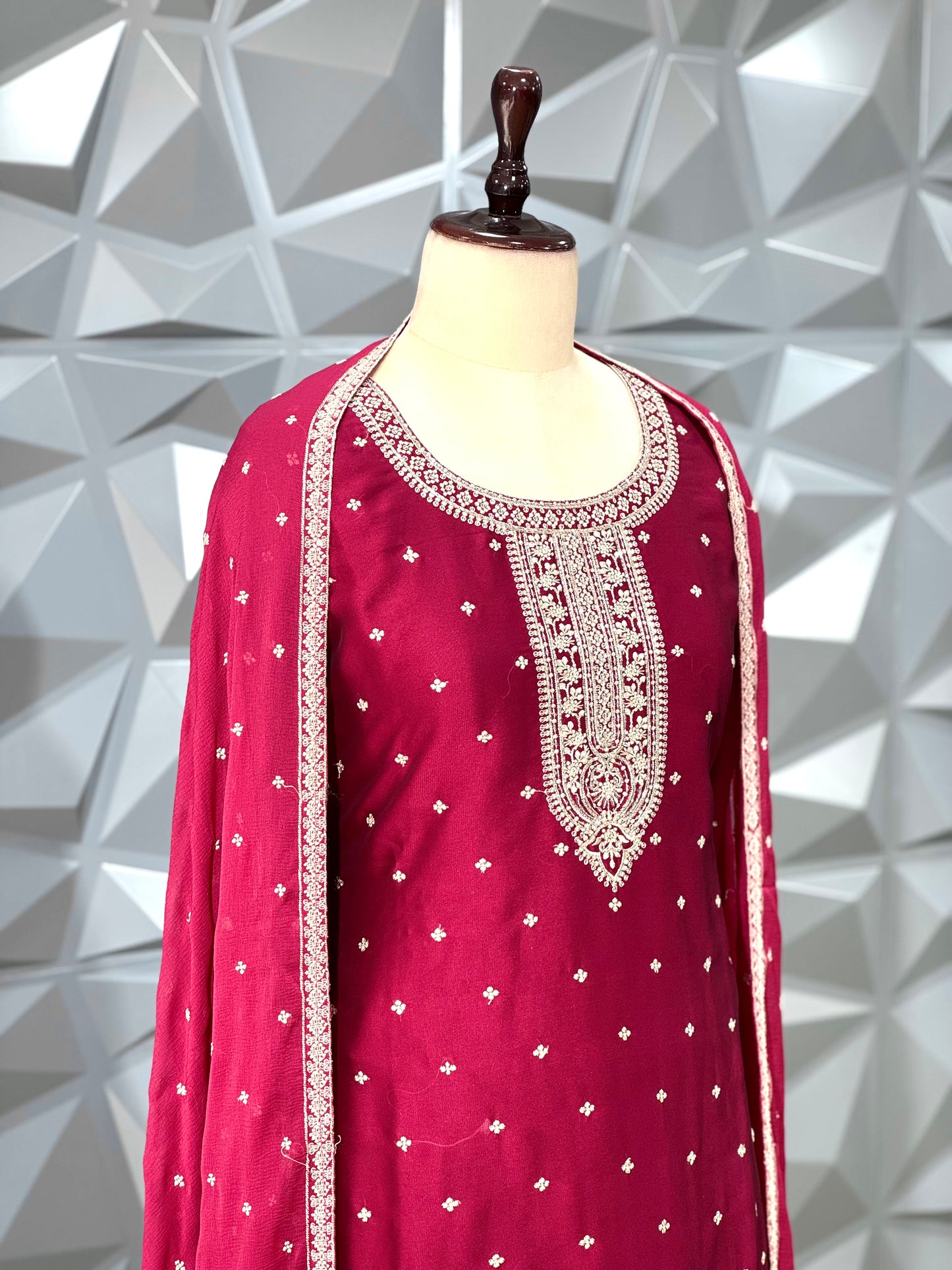 MAROON GHARARA SET