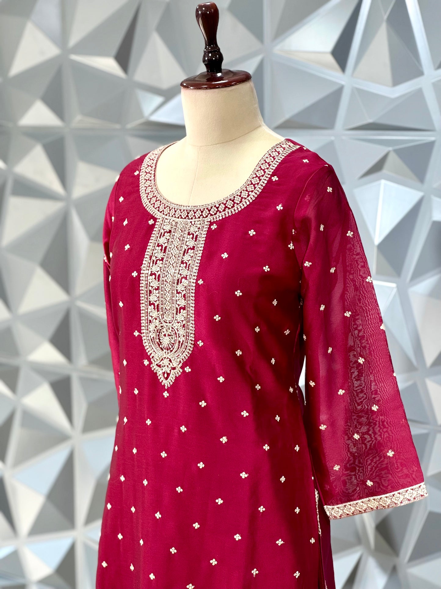 MAROON GHARARA SET