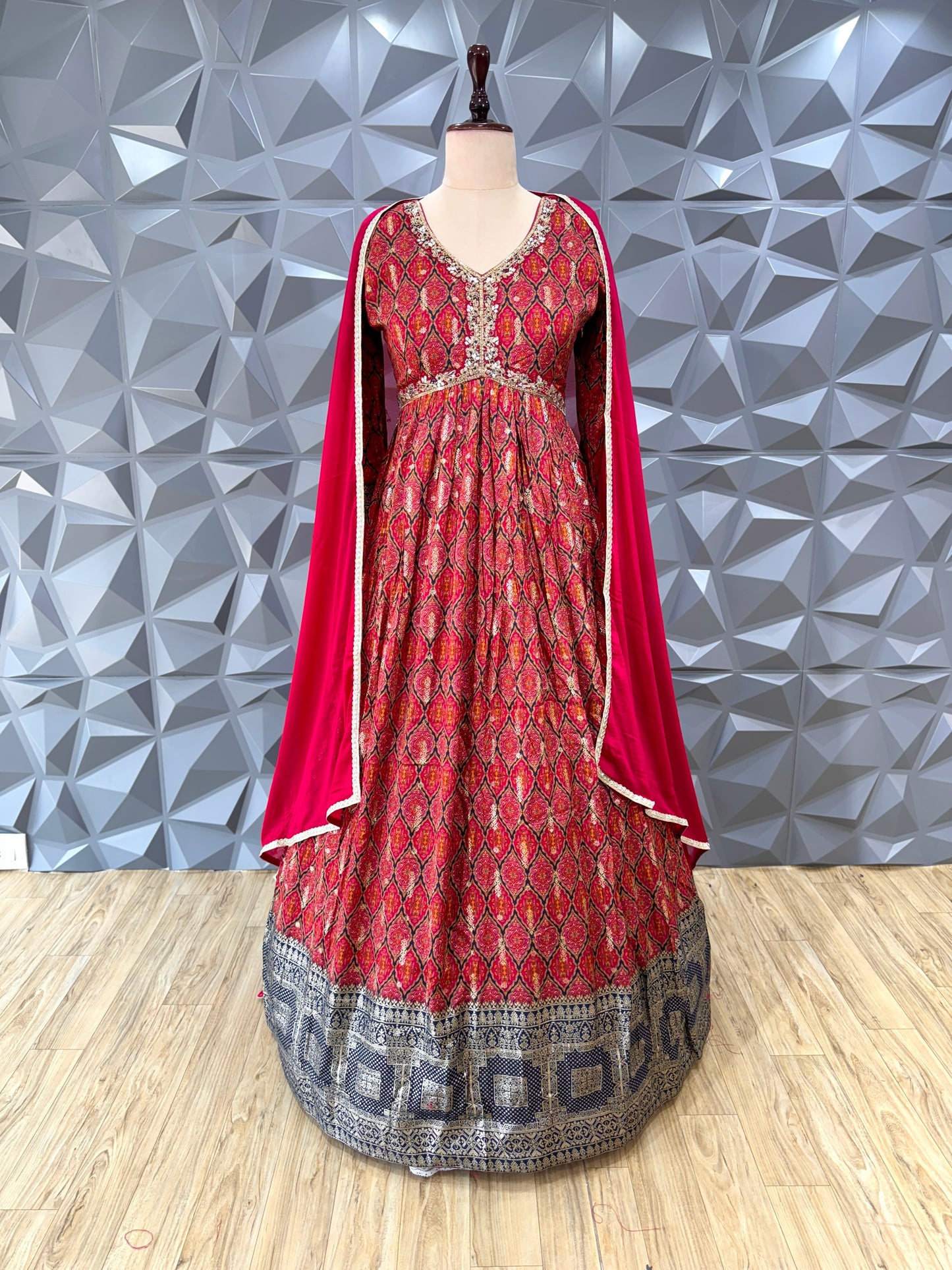 MAROON ALIA CUT DRESS