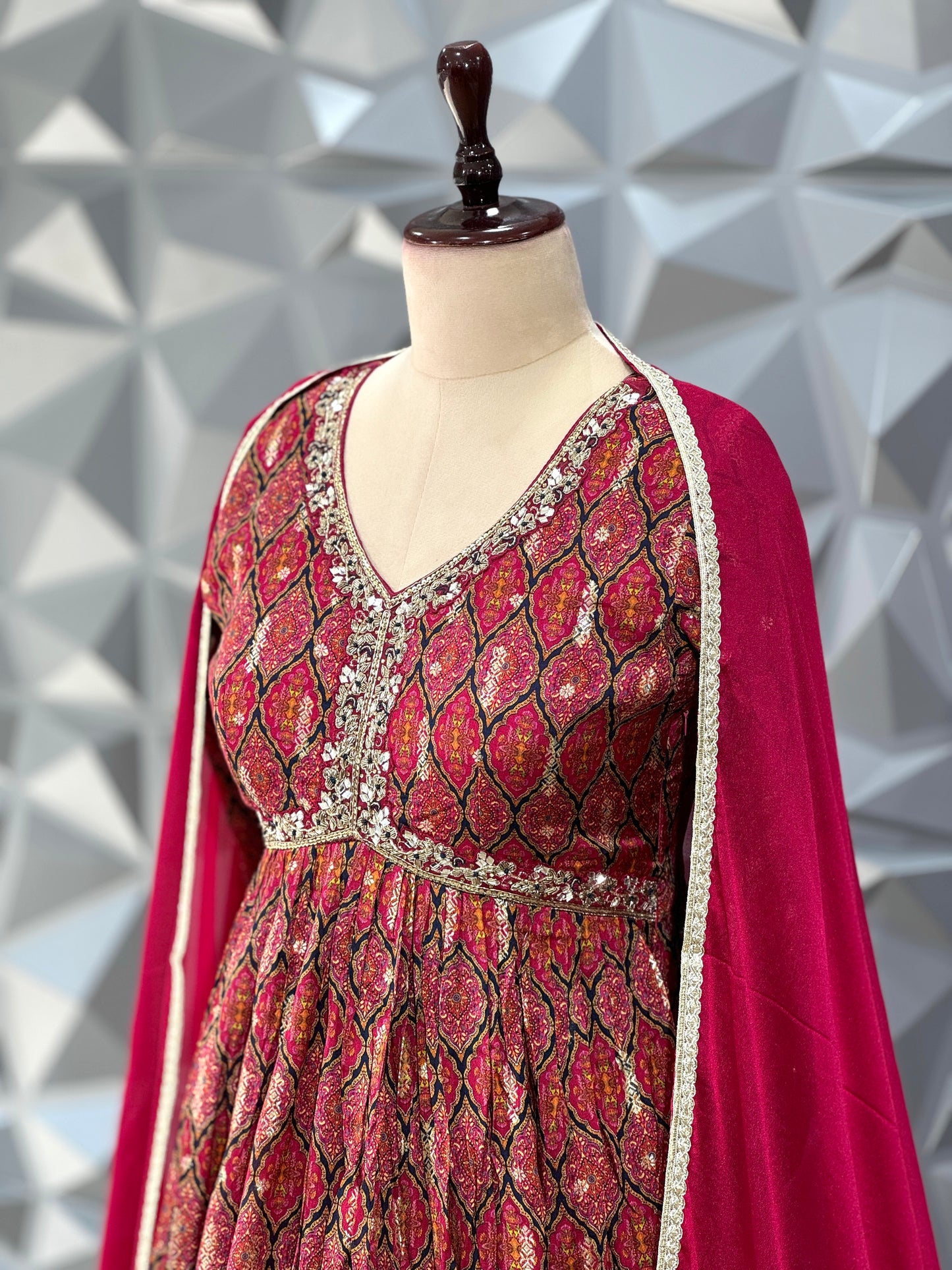 MAROON ALIA CUT DRESS