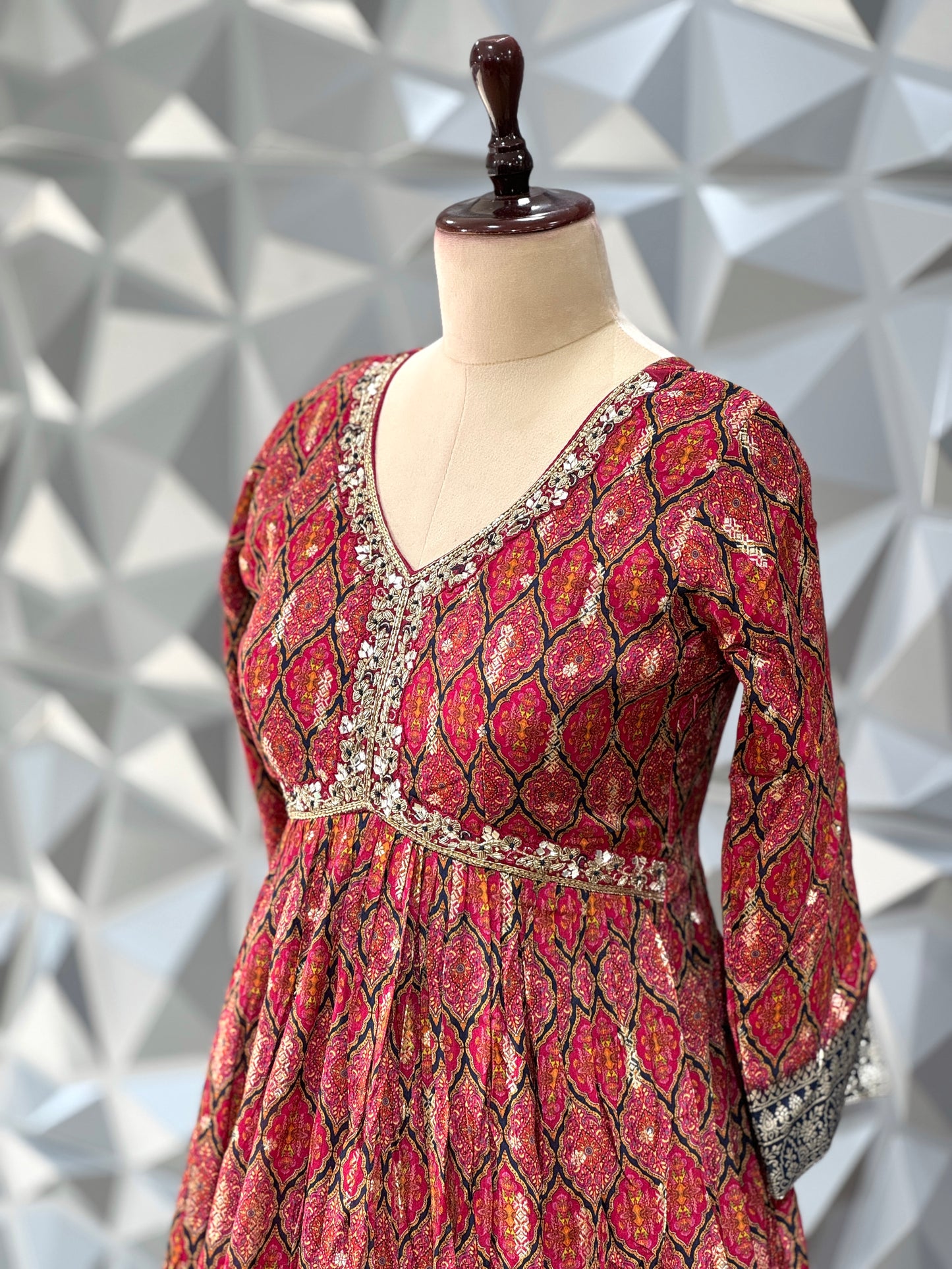 MAROON ALIA CUT DRESS