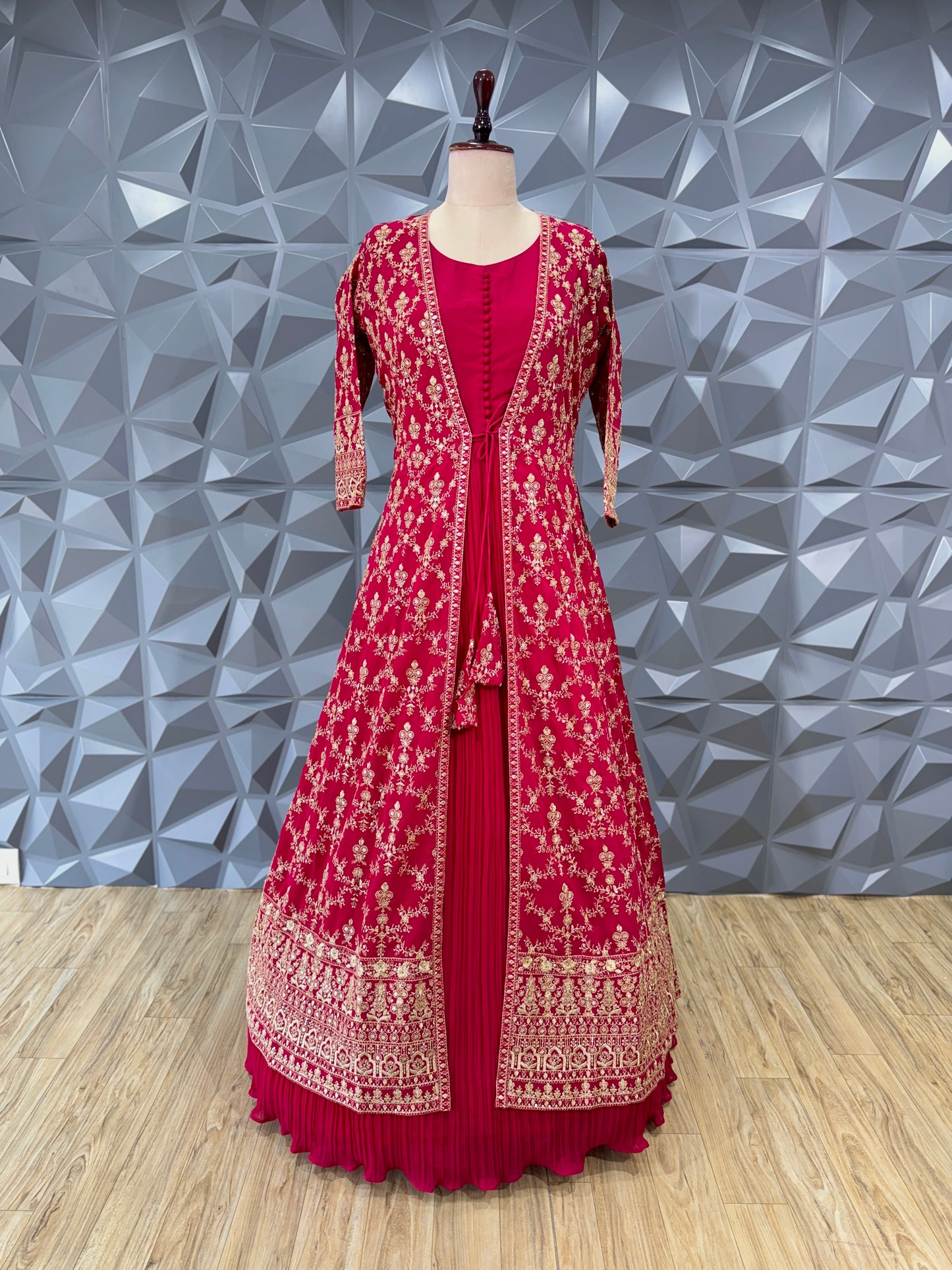Red Coat Model Long Dress