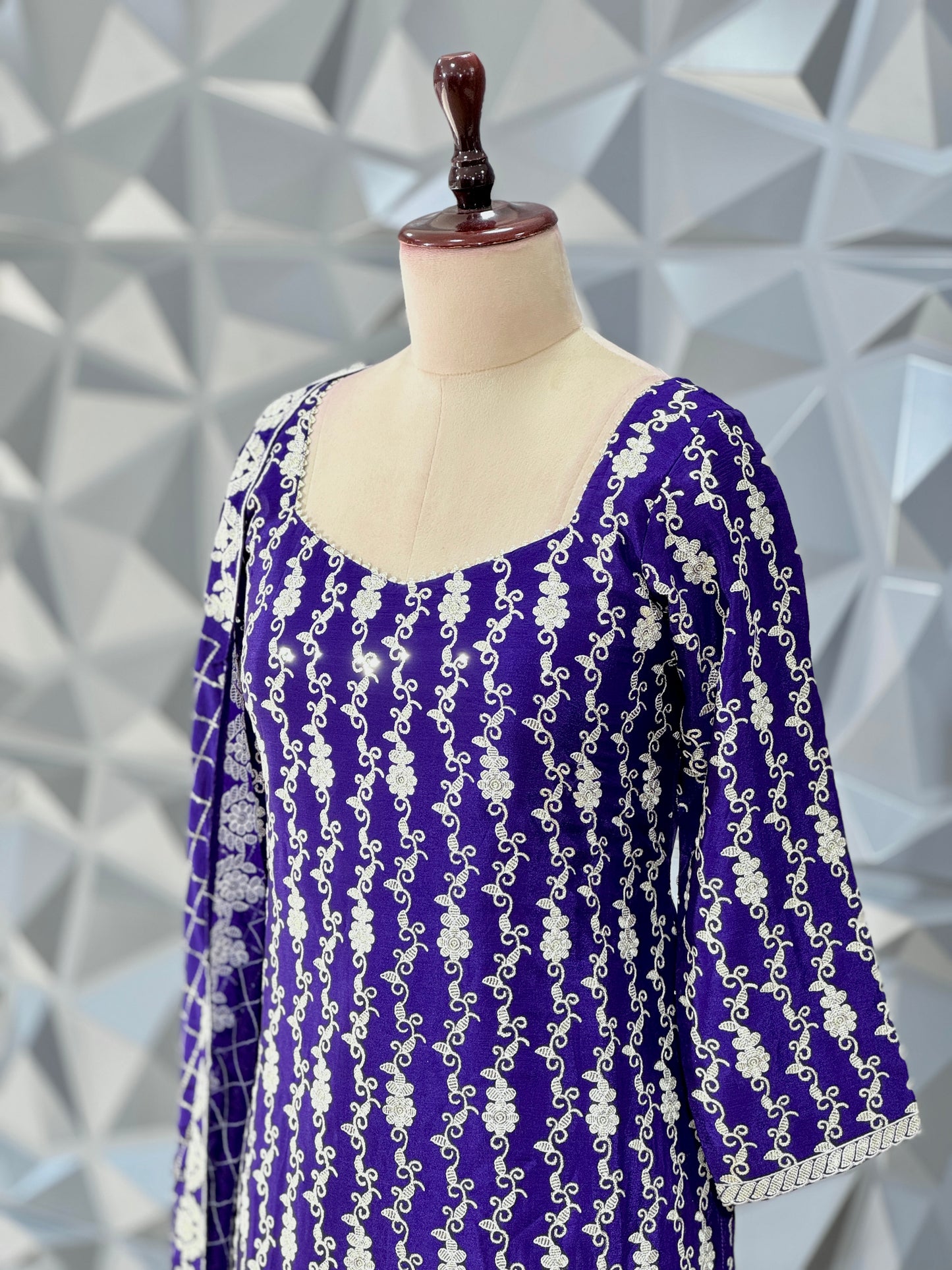 Purple Sharara Set