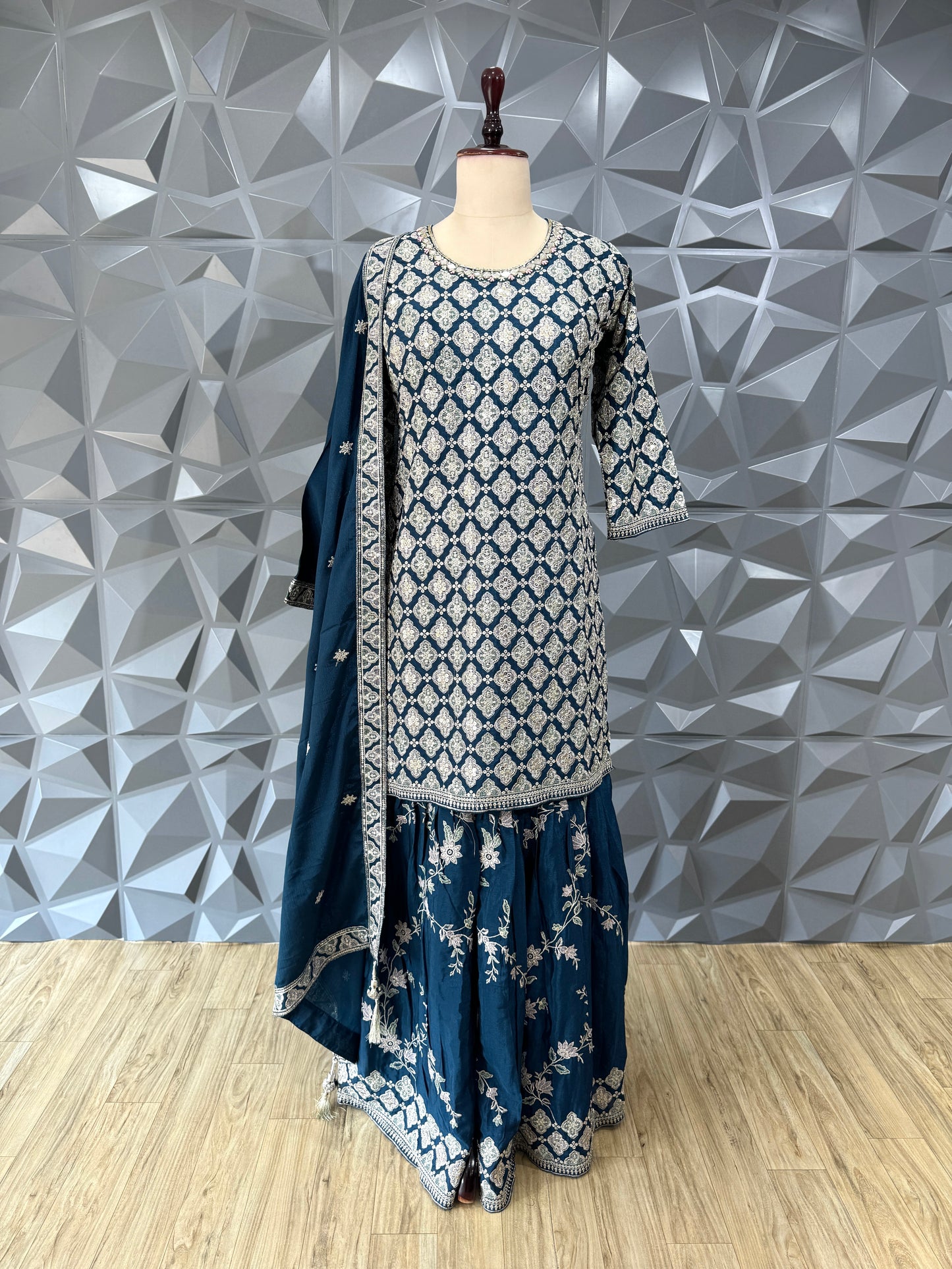 Blue Sharara Set