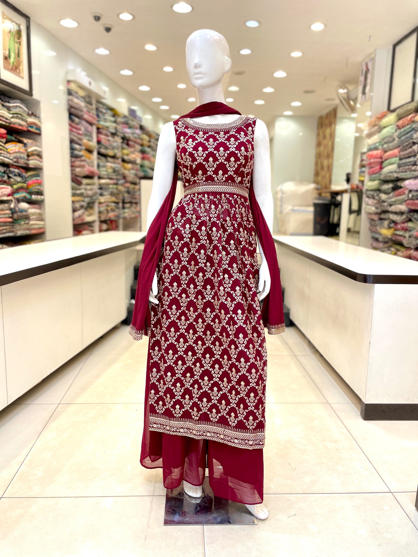 MAROON NYRA CUT DRESS