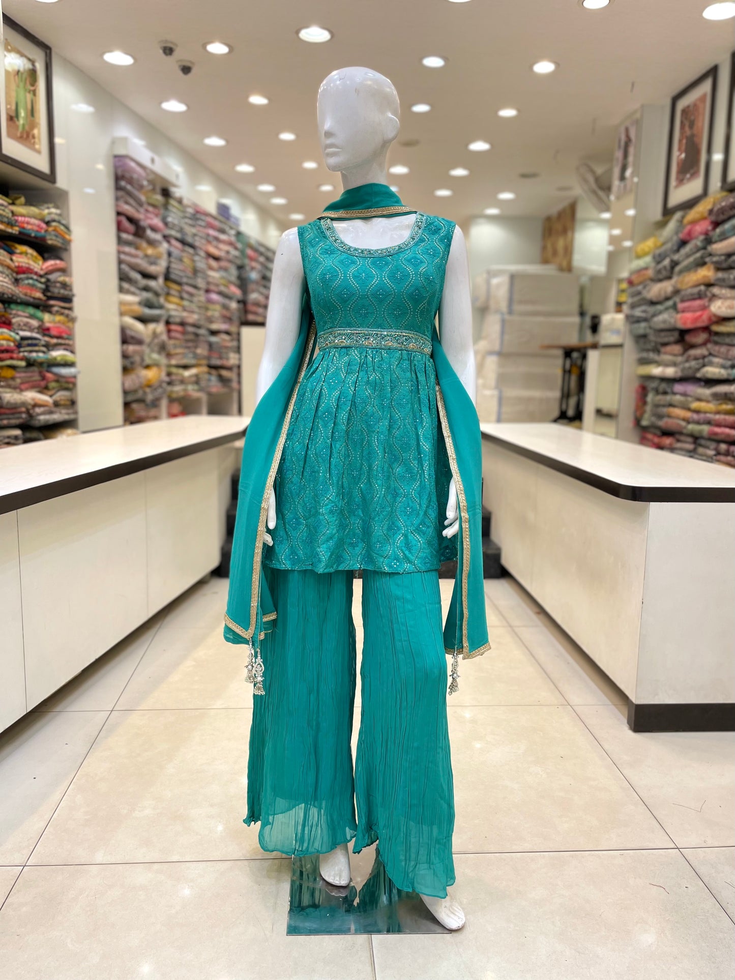Blue Sharara Set