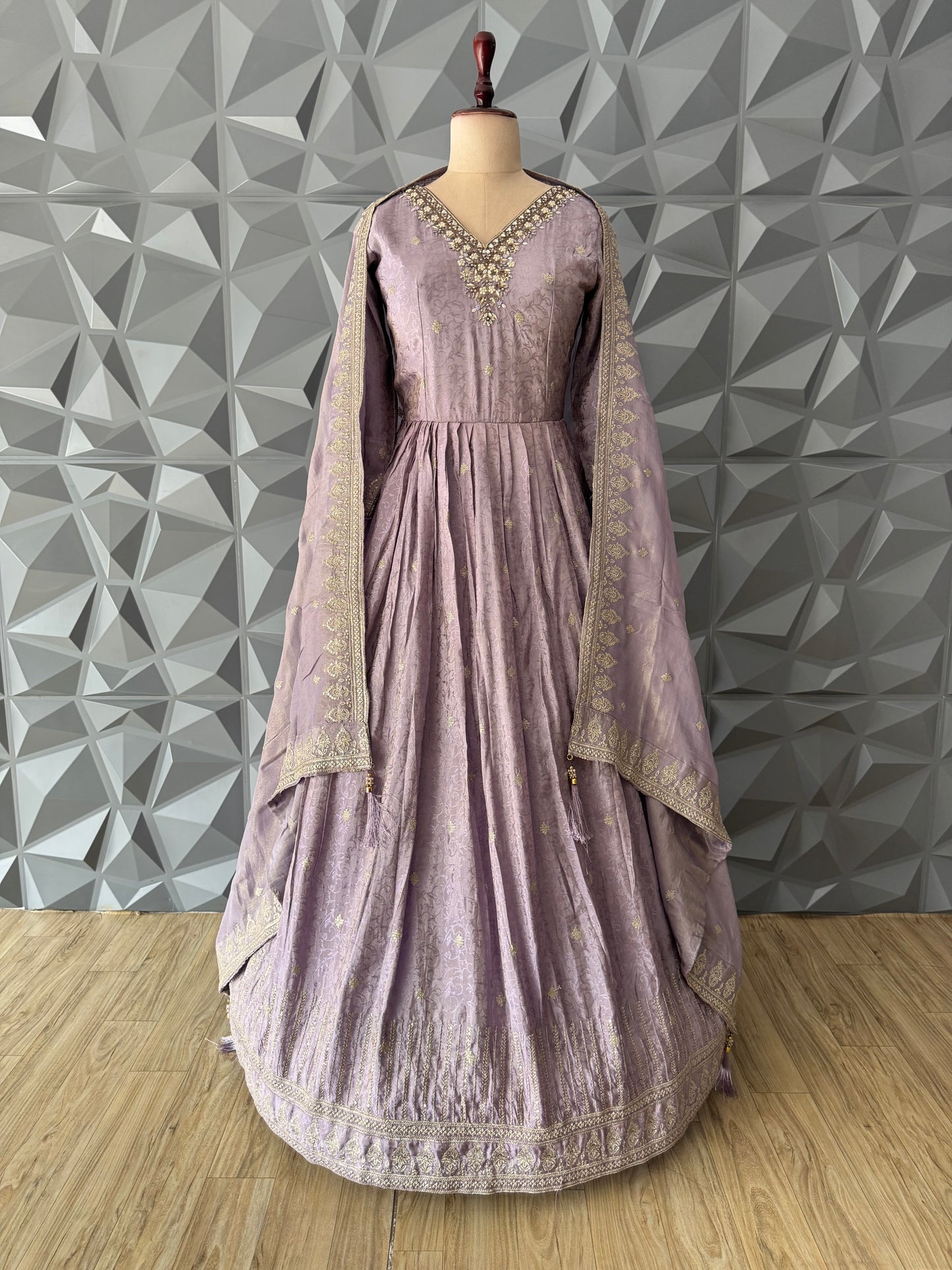 Lavender Anarkali Set