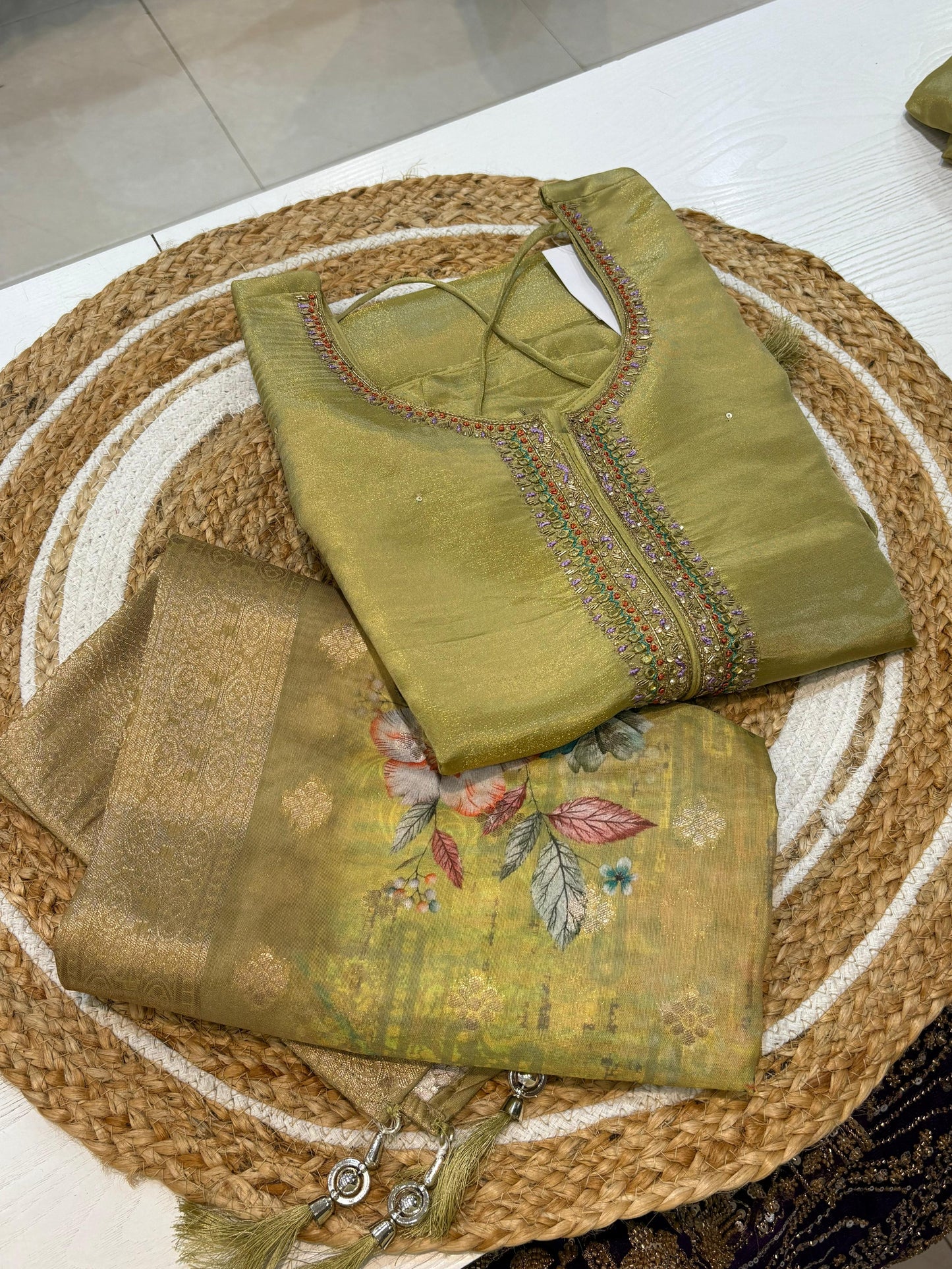 Olive Green Straight Cut Set