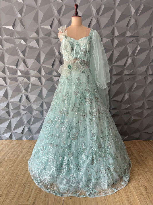 Cyan Designer Gown