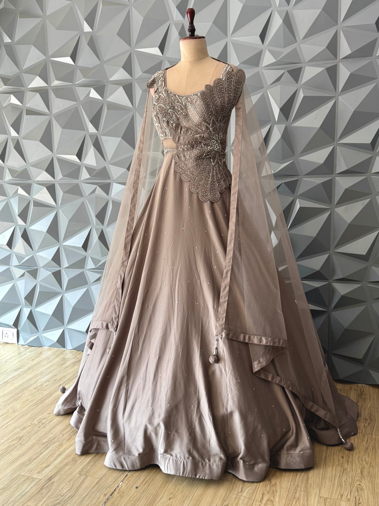 Mocha Satin Gown