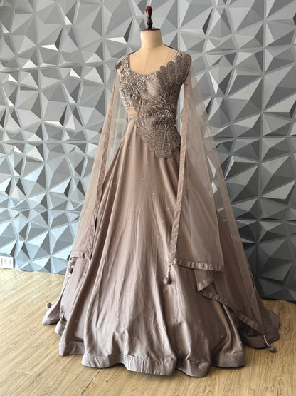 Mocha Satin Gown
