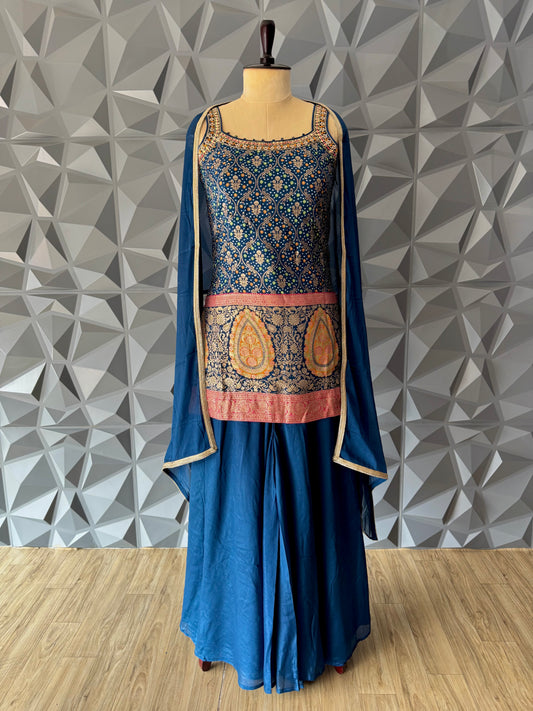 Blue Sharara Set
