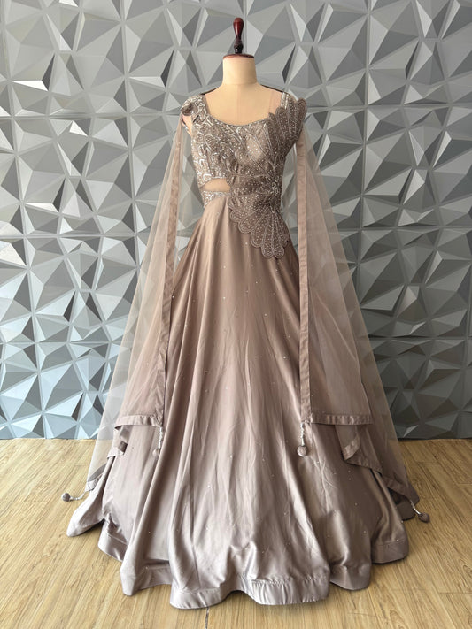 Mocha Satin Gown