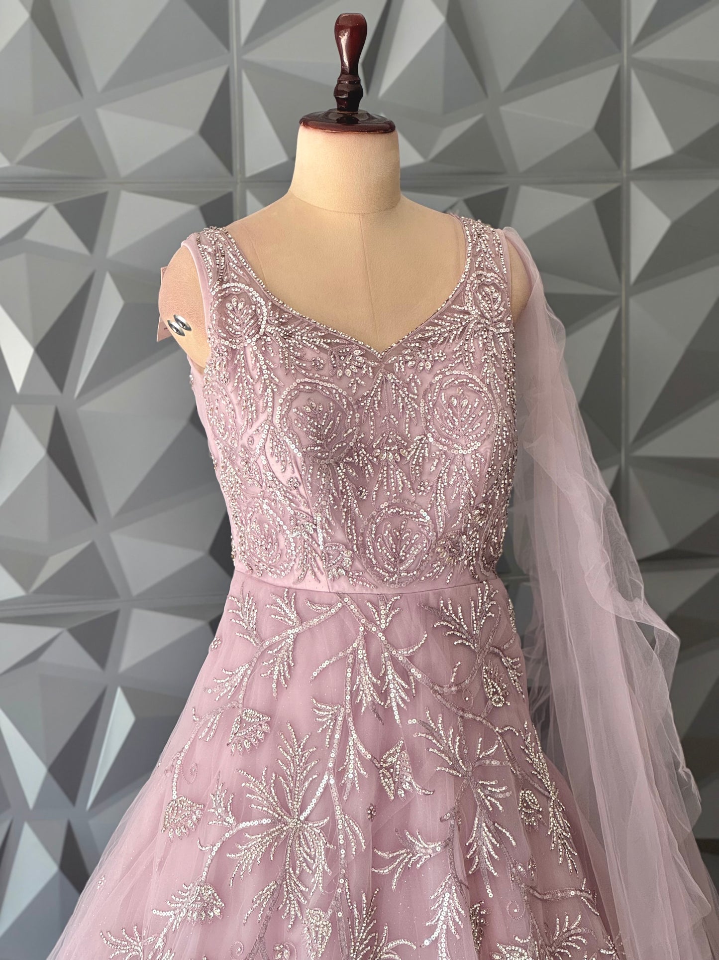 Baby Pink Indowestern Long Gown
