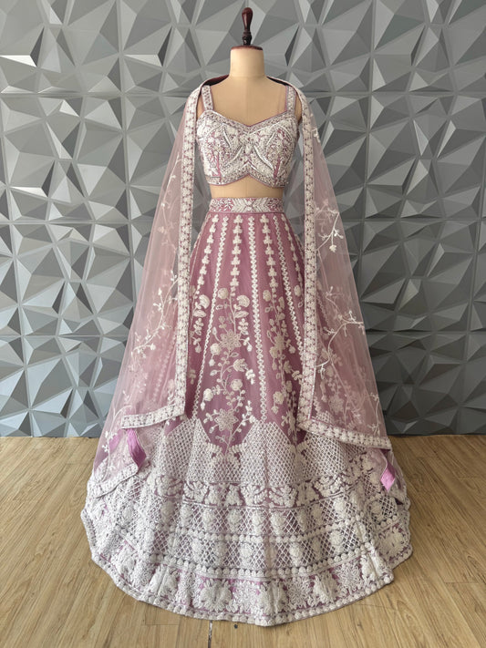 Onion Pink Bridal Lehenga