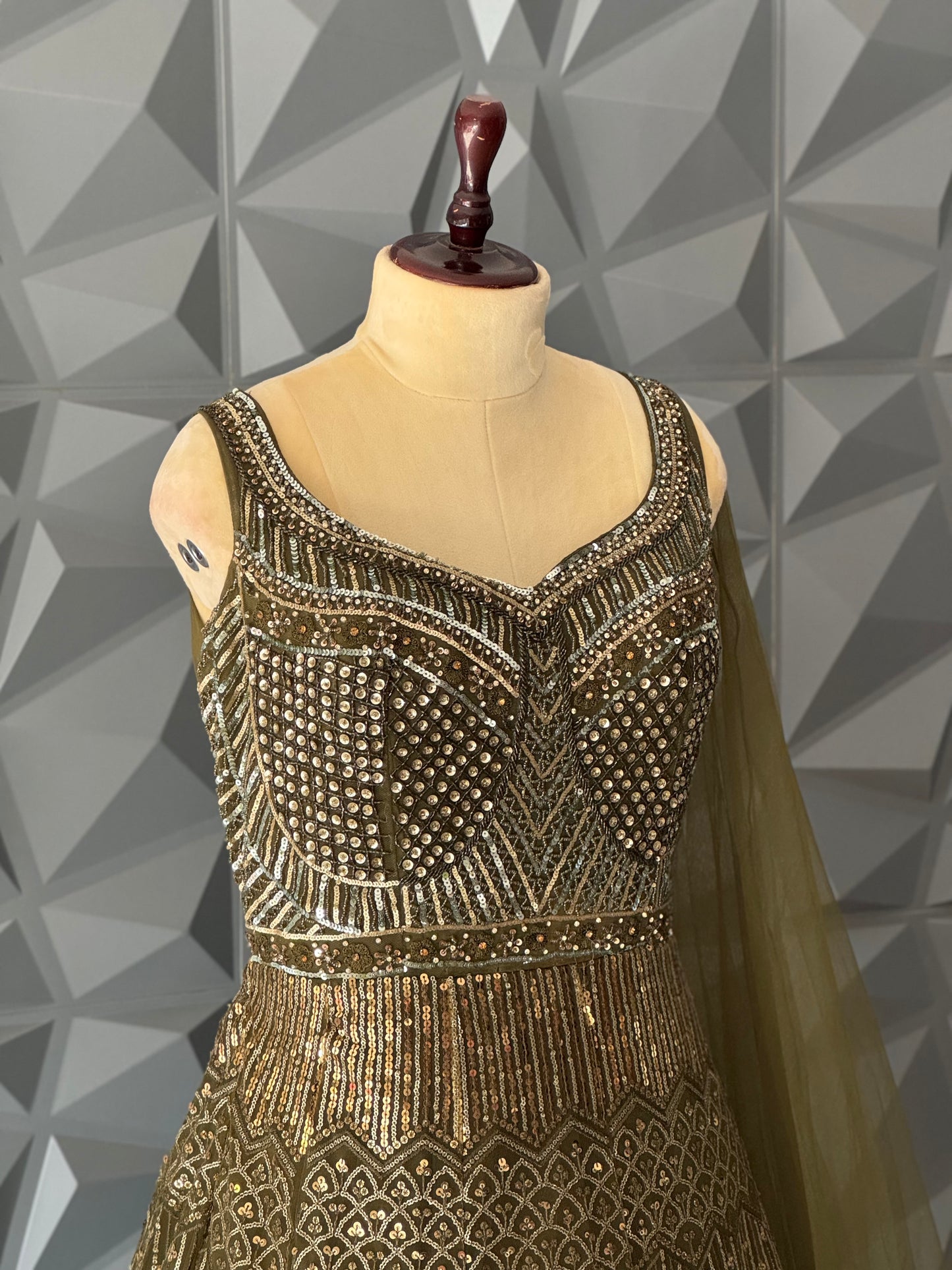 Mehendi Green Long Gown