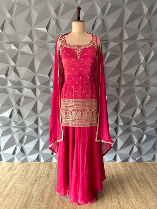 Hot Pink Sharara Set