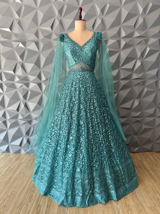 Rama Green Long Gown