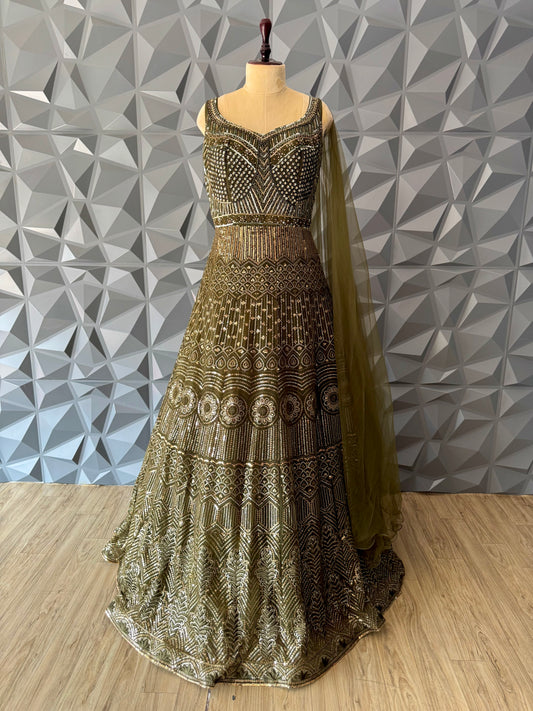Mehendi Green Long Gown