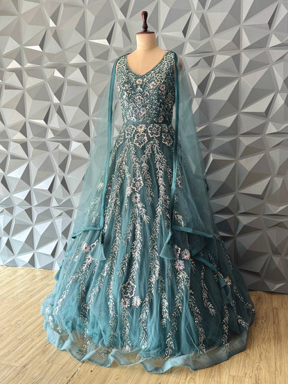 Rama Green Long Gown