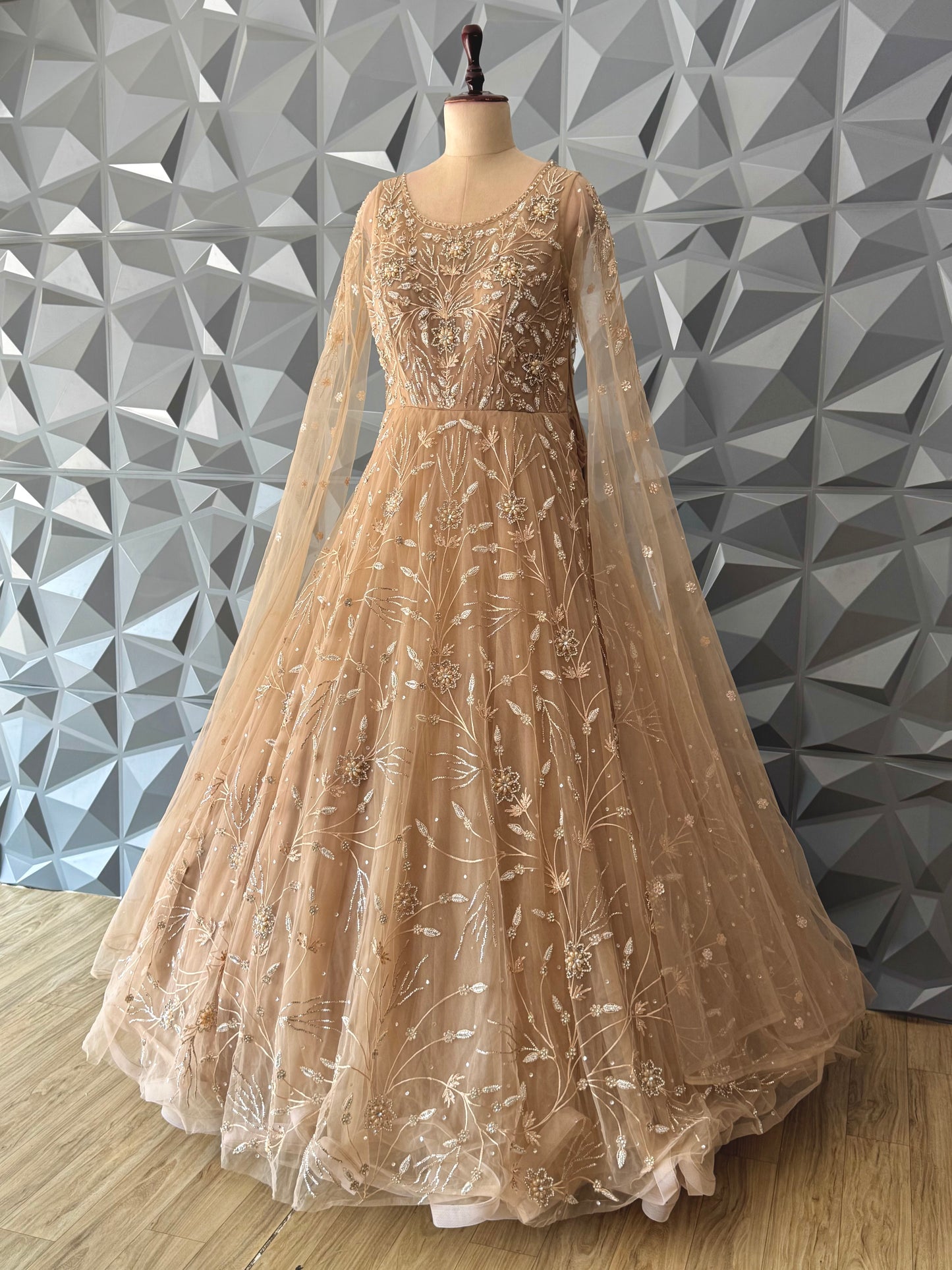 Beige Designer Gown