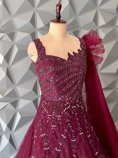 Wine Designer Gown