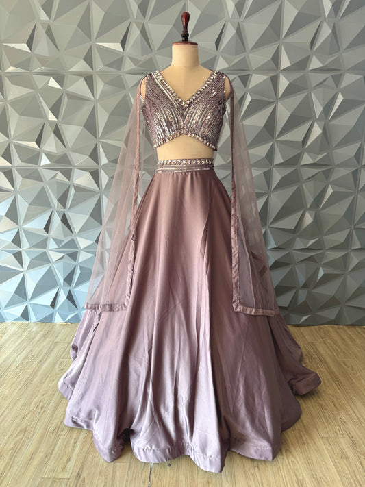 Mauve Lehenga Set